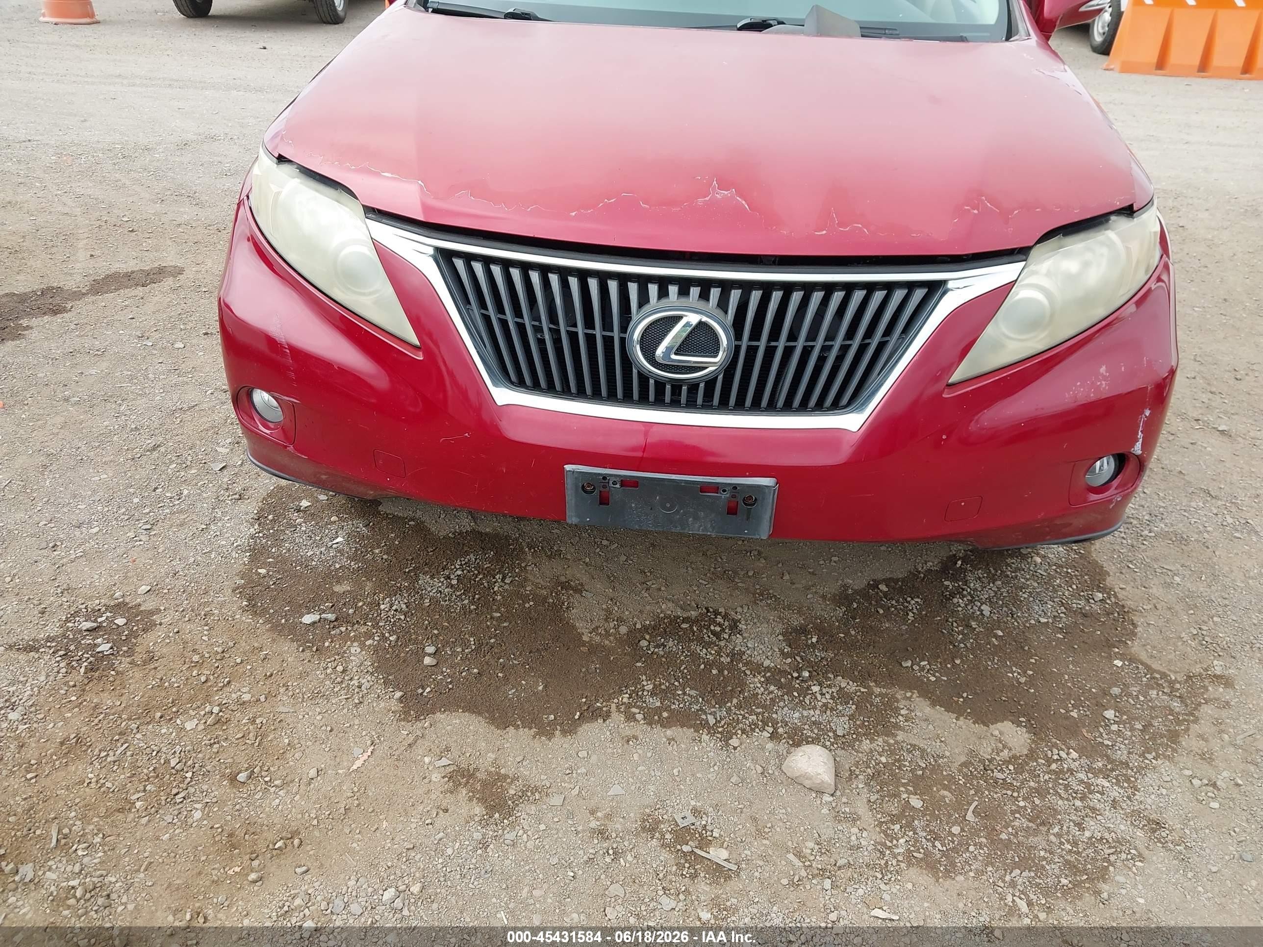 2010 Lexus Rx 350   Red vin: JTJZK1BA4A2404483