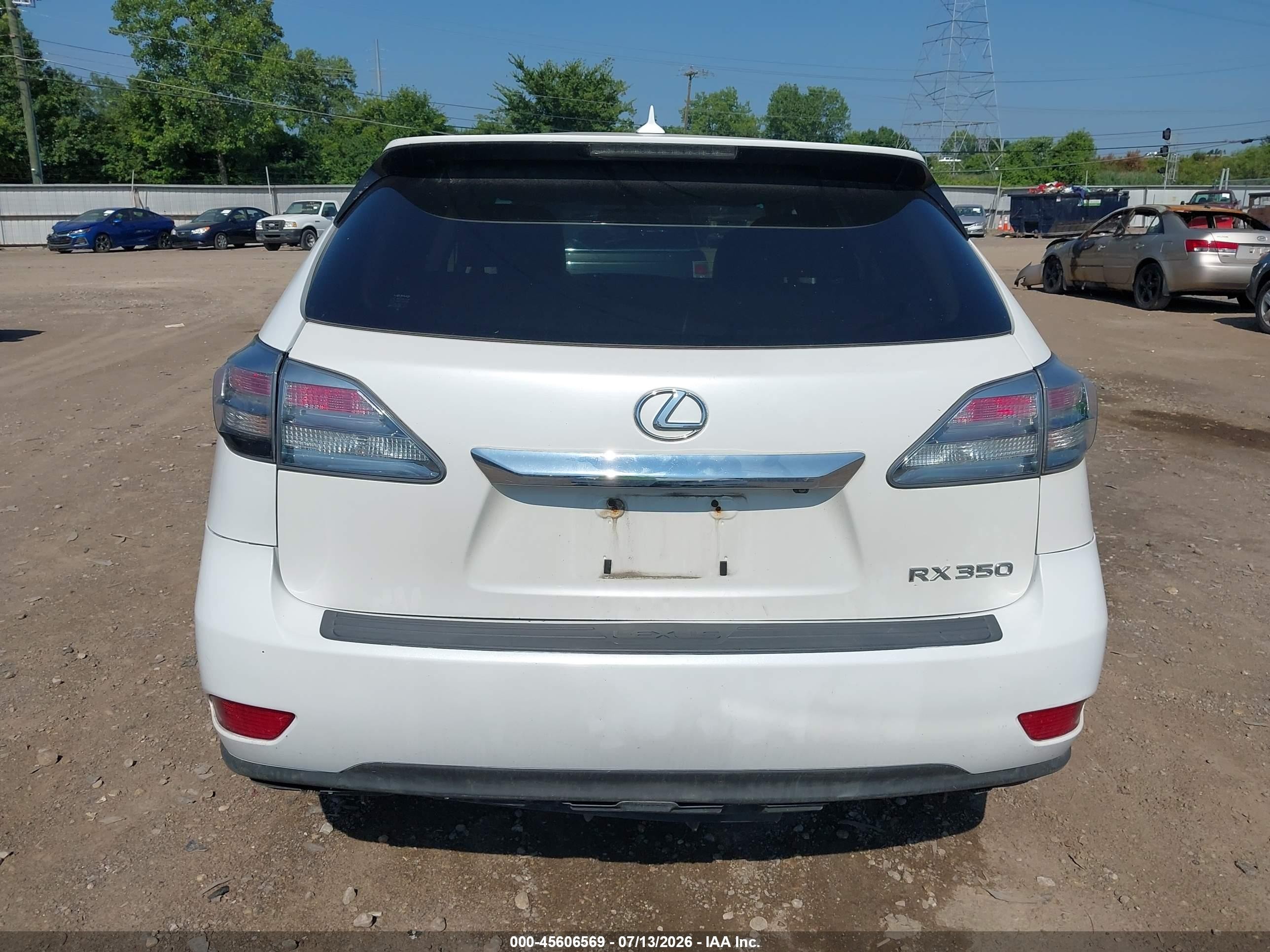 2012 Lexus Rx 350   White vin: JTJZK1BA5C2414023