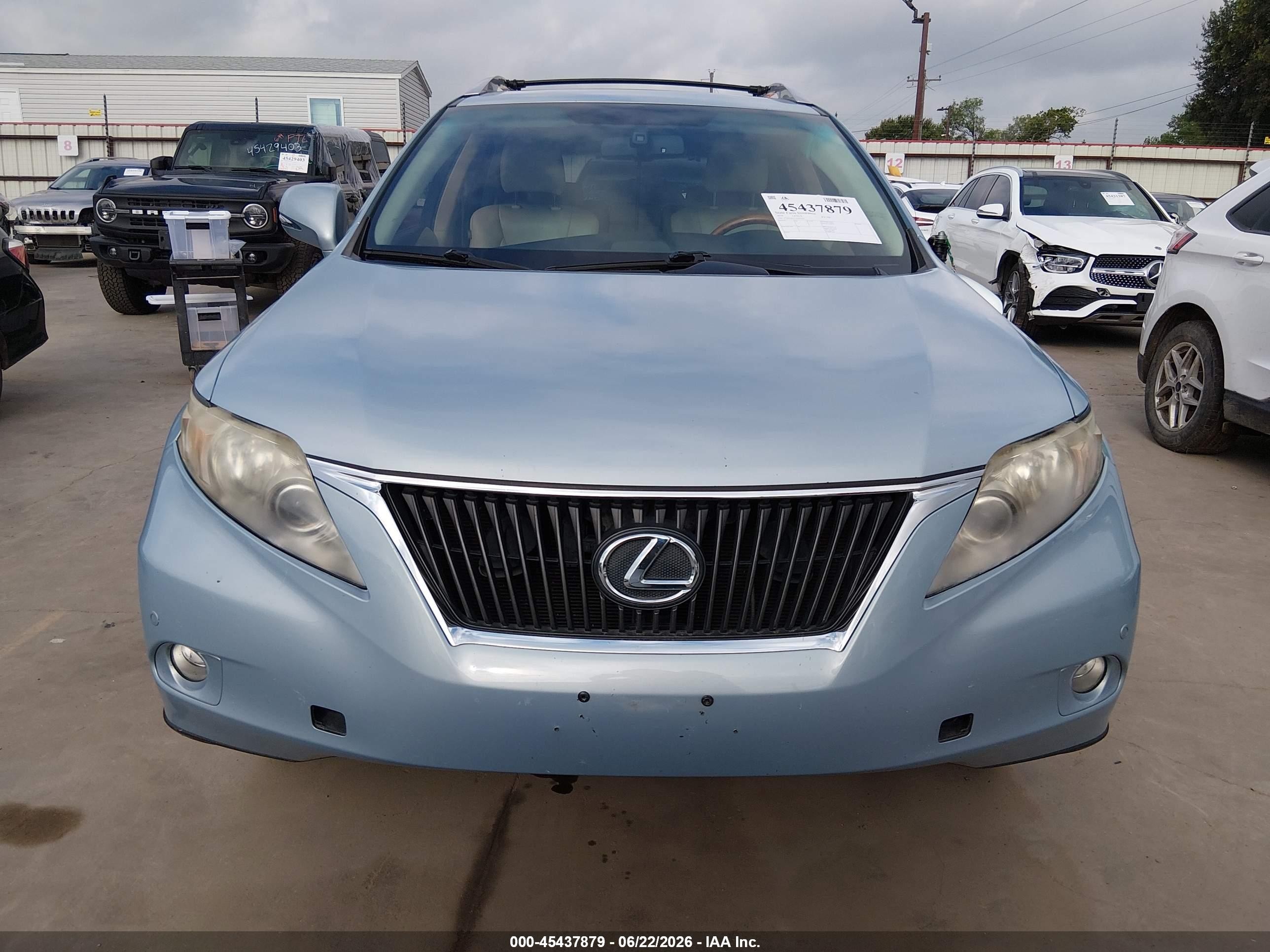 2010 Lexus Rx 350   Light Blue vin: JTJZK1BA7A2405322