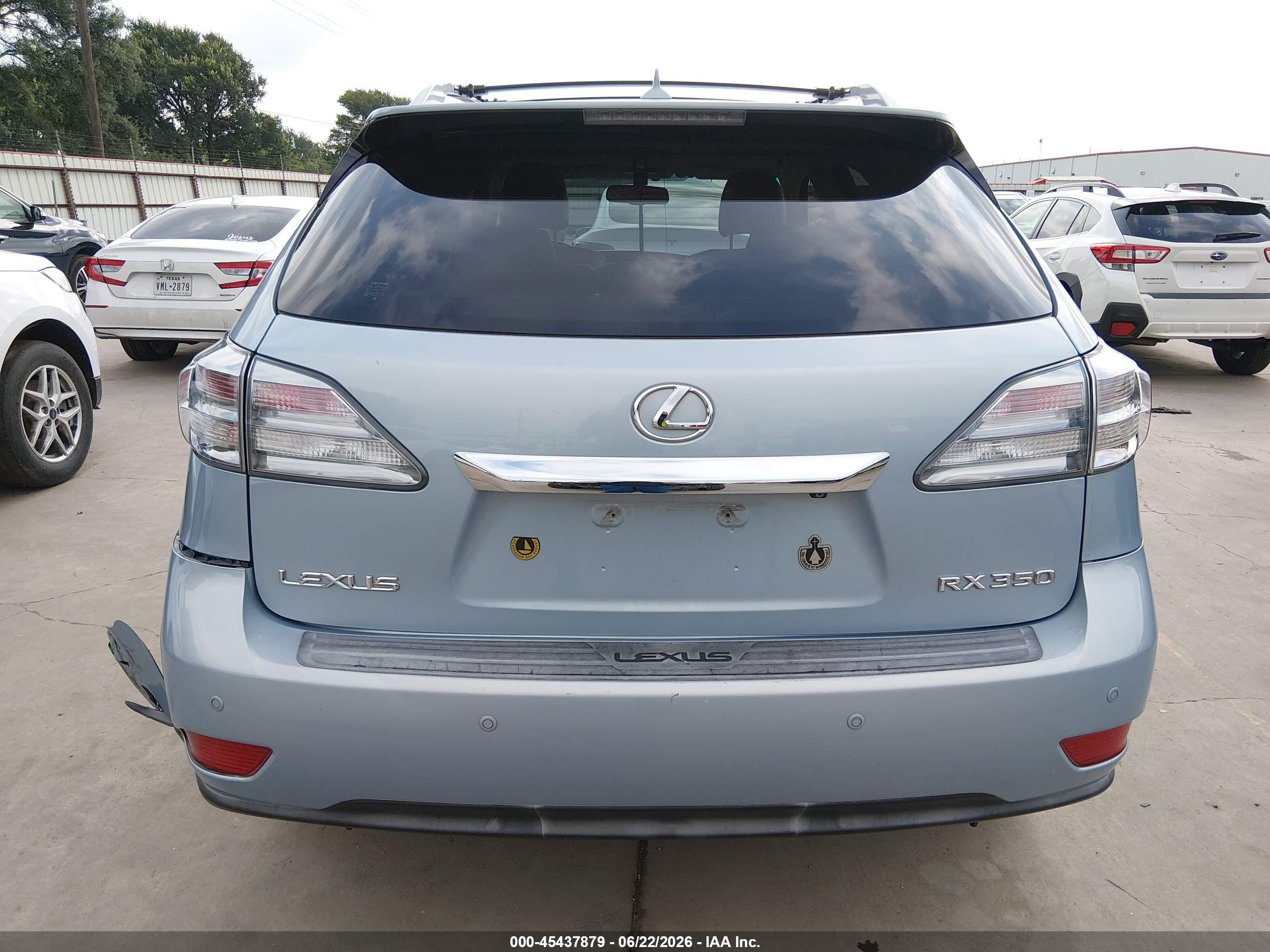 2010 Lexus Rx 350   Light Blue vin: JTJZK1BA7A2405322
