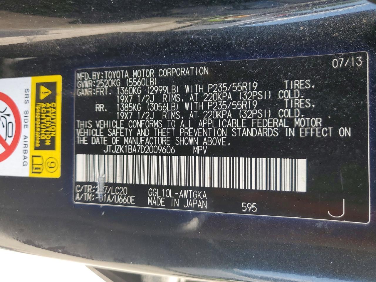 2013 Lexus Rx 350 Black vin: JTJZK1BA7D2009606