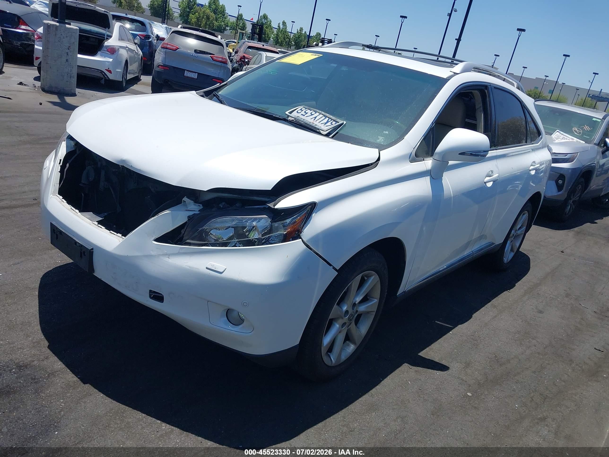 2010 Lexus Rx 350   White vin: JTJZK1BA9A2409095