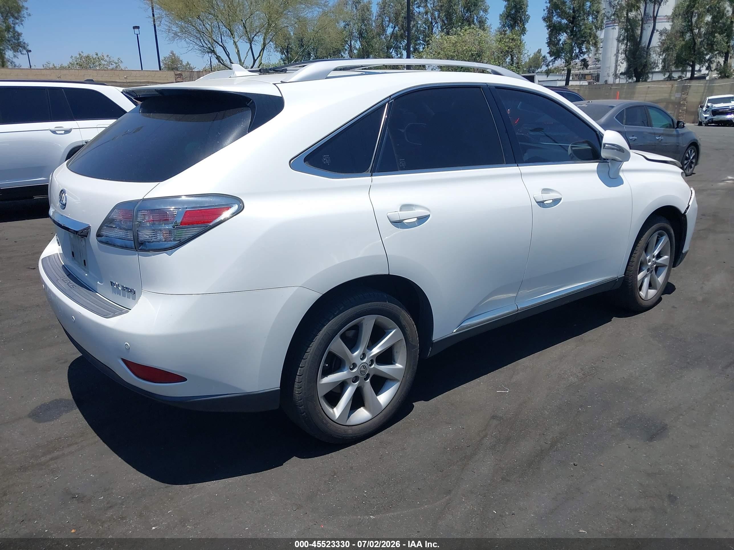 2010 Lexus Rx 350   White vin: JTJZK1BA9A2409095