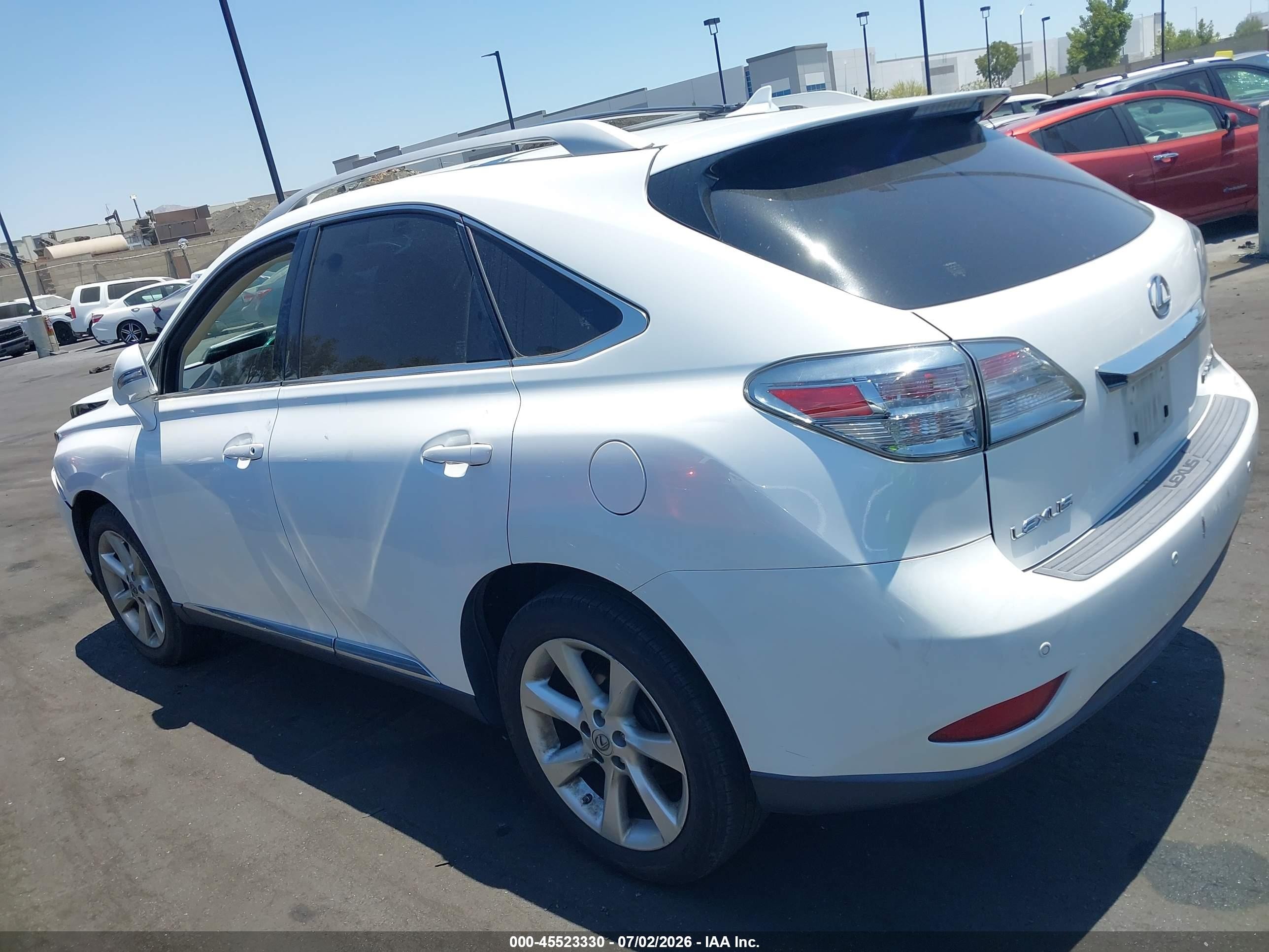 2010 Lexus Rx 350   White vin: JTJZK1BA9A2409095