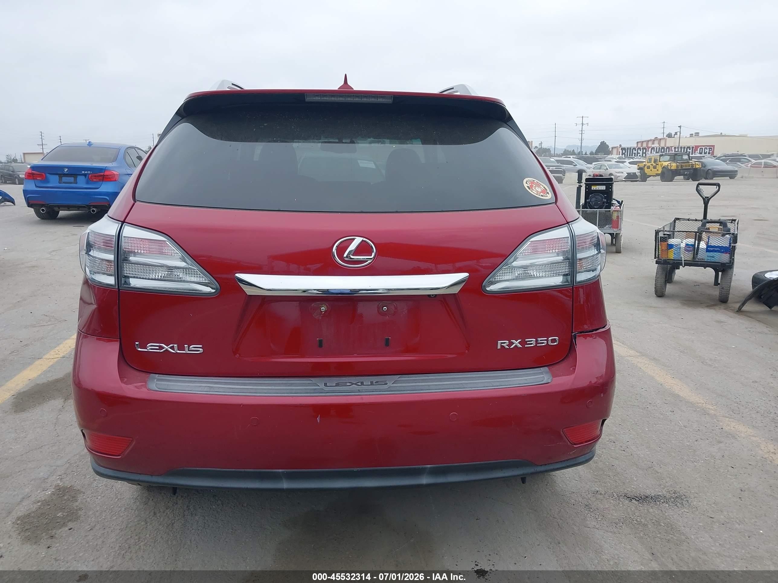 2010 Lexus Rx 350 Red vin: JTJZK1BA9A2409470
