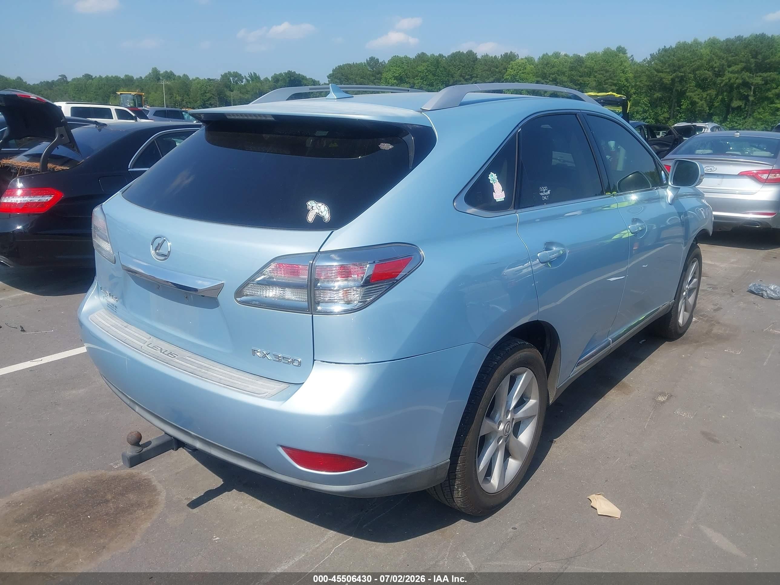 2010 Lexus Rx 350   Blue vin: JTJZK1BAXA2401734