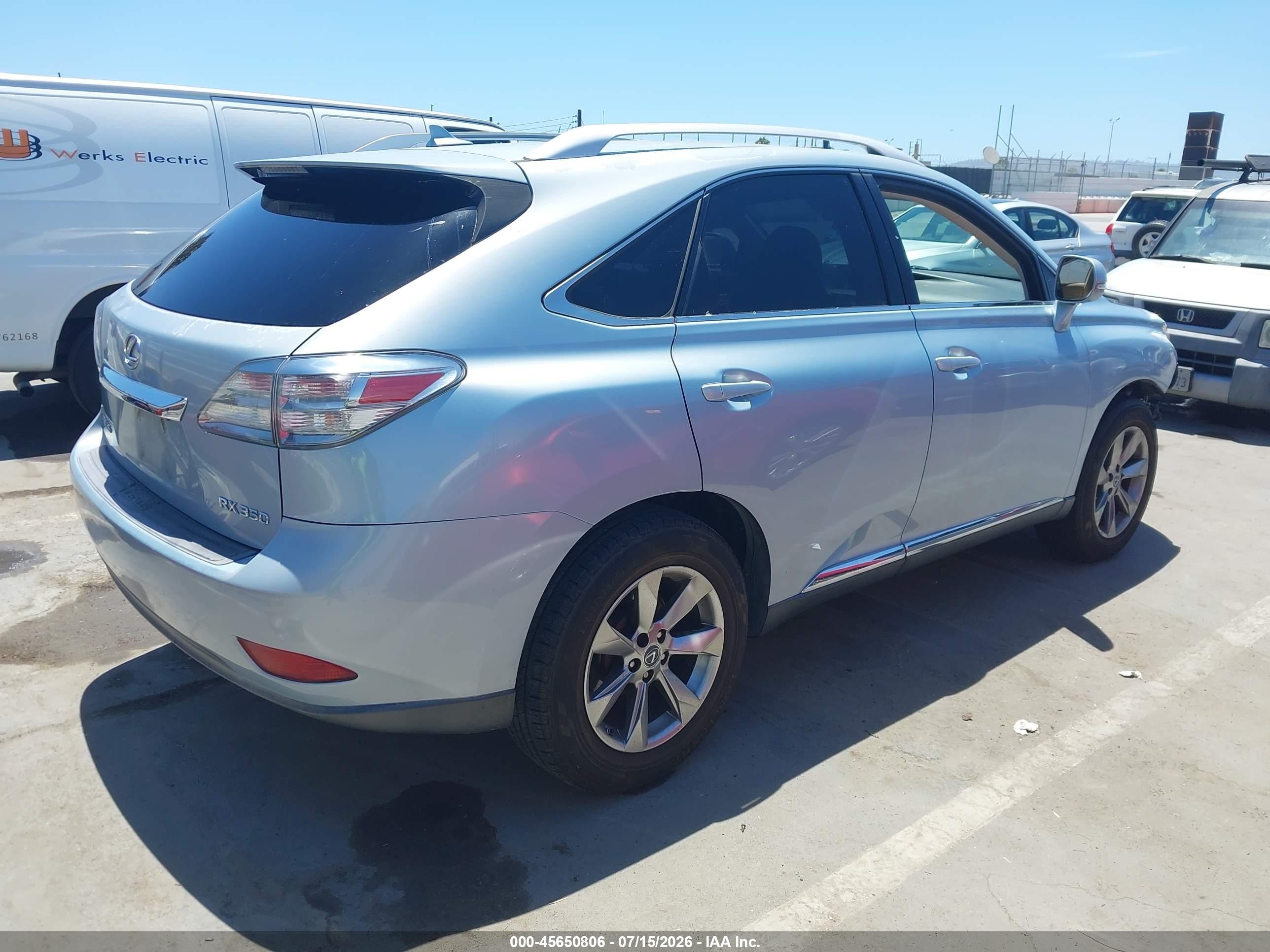 2010 Lexus Rx 350   Light Blue vin: JTJZK1BAXA2406402