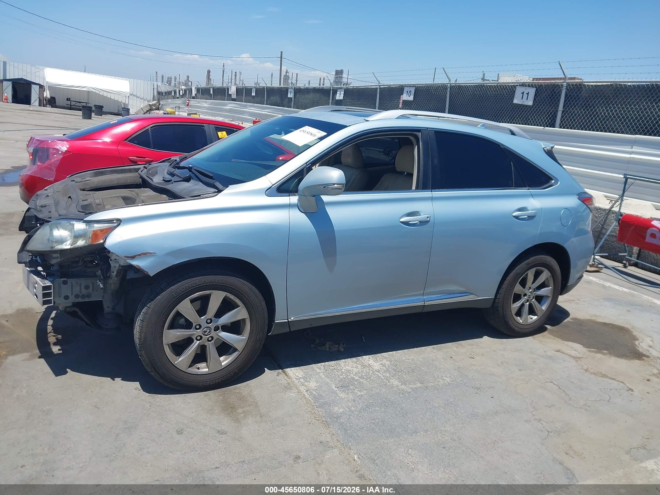 2010 Lexus Rx 350   Light Blue vin: JTJZK1BAXA2406402