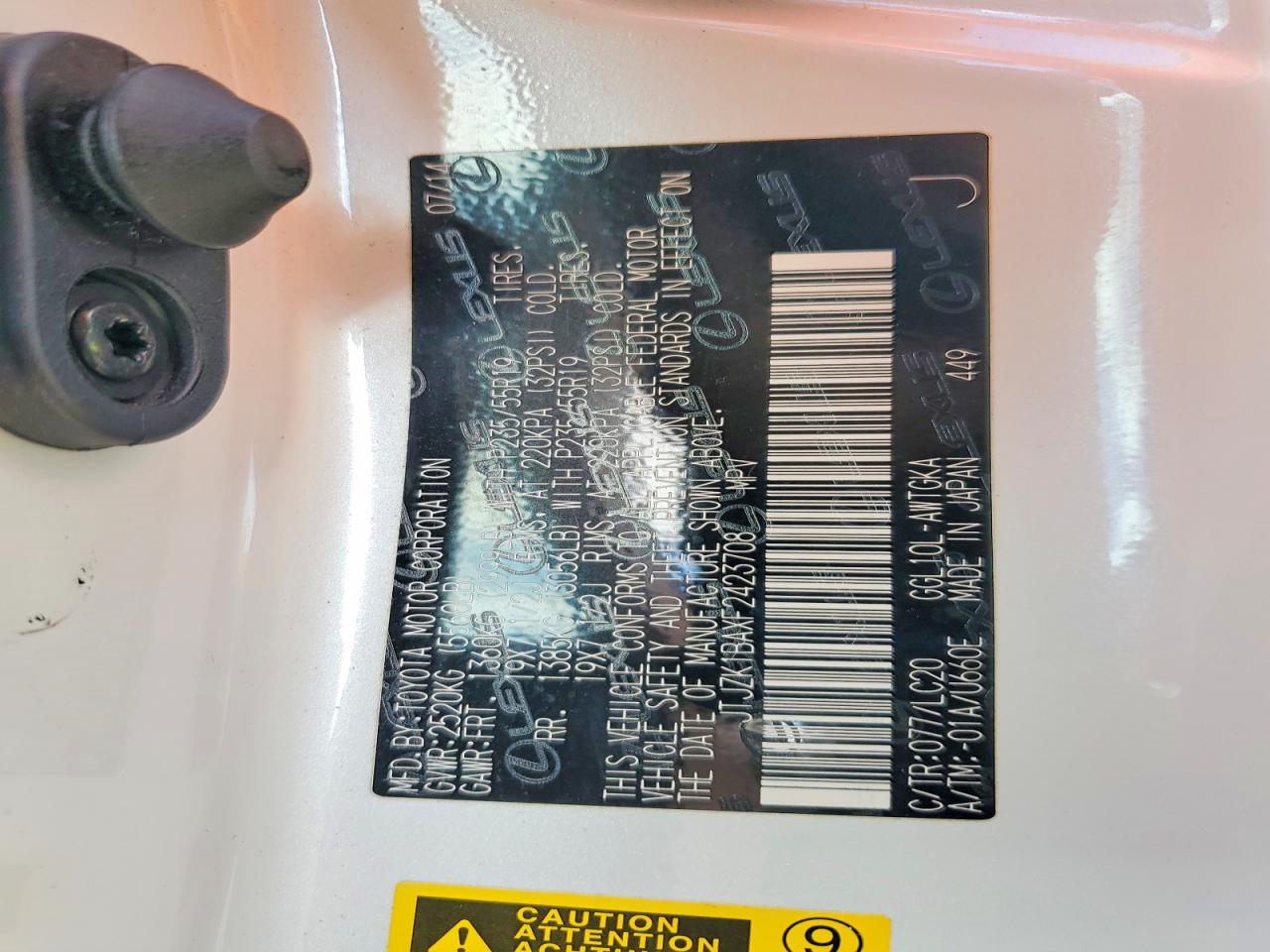 2015 Lexus Rx 350 White vin: JTJZK1BAXF2423708