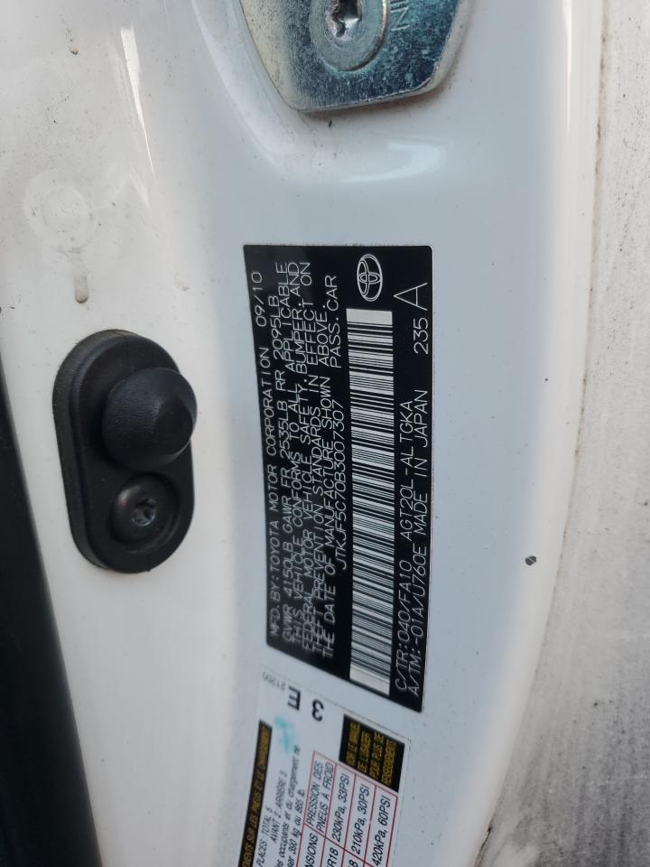 2011 Toyota Scion Tc White vin: JTKJF5C70B3007307