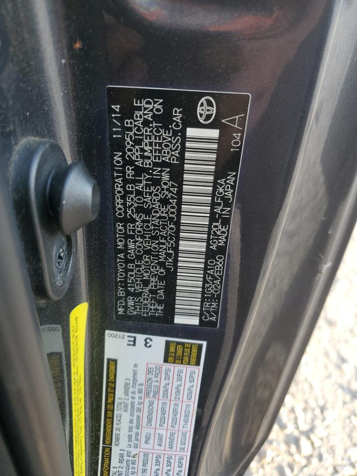 2015 Toyota Scion Tc Gray vin: JTKJF5C70FJ004747