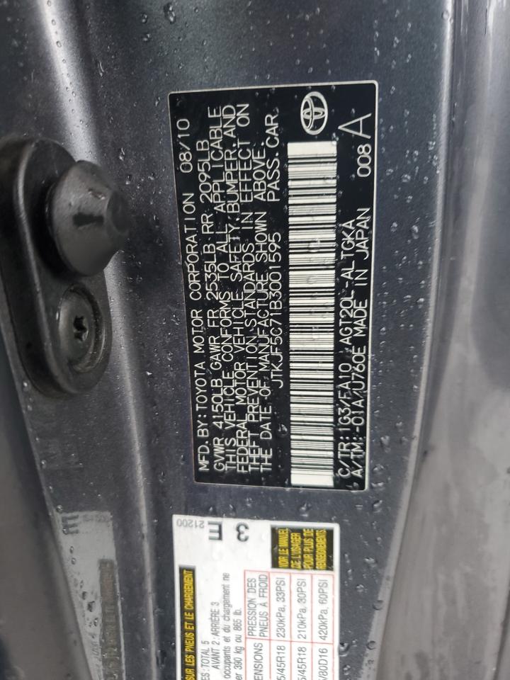 2011 Toyota Scion Tc Gray vin: JTKJF5C71B3001595