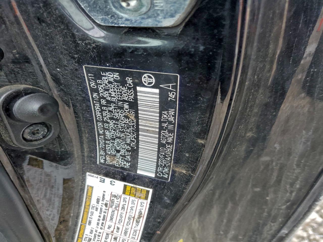 2012 Toyota Scion Tc Black vin: JTKJF5C77C3027491