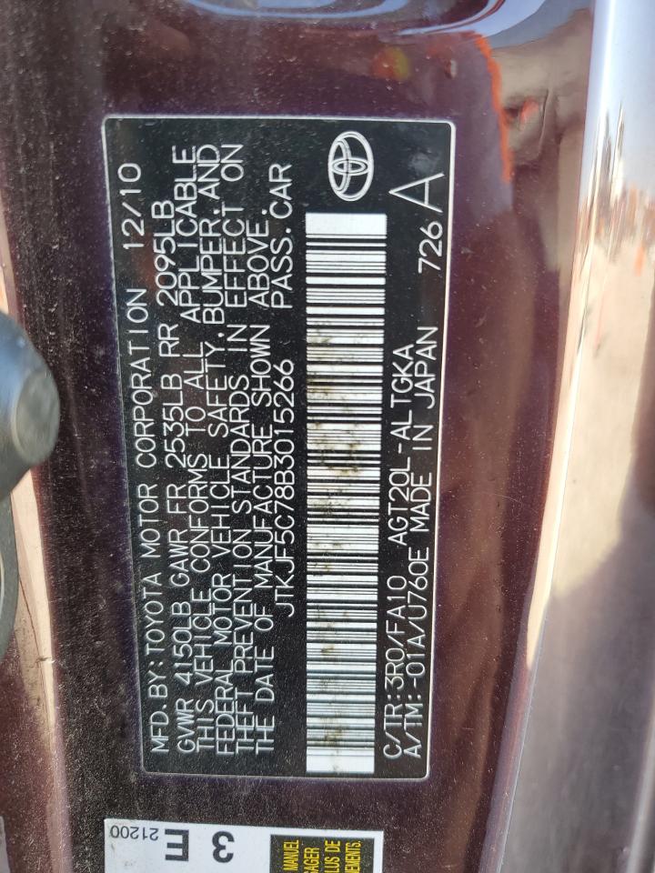 2011 Toyota Scion Tc Burgundy vin: JTKJF5C78B3015266