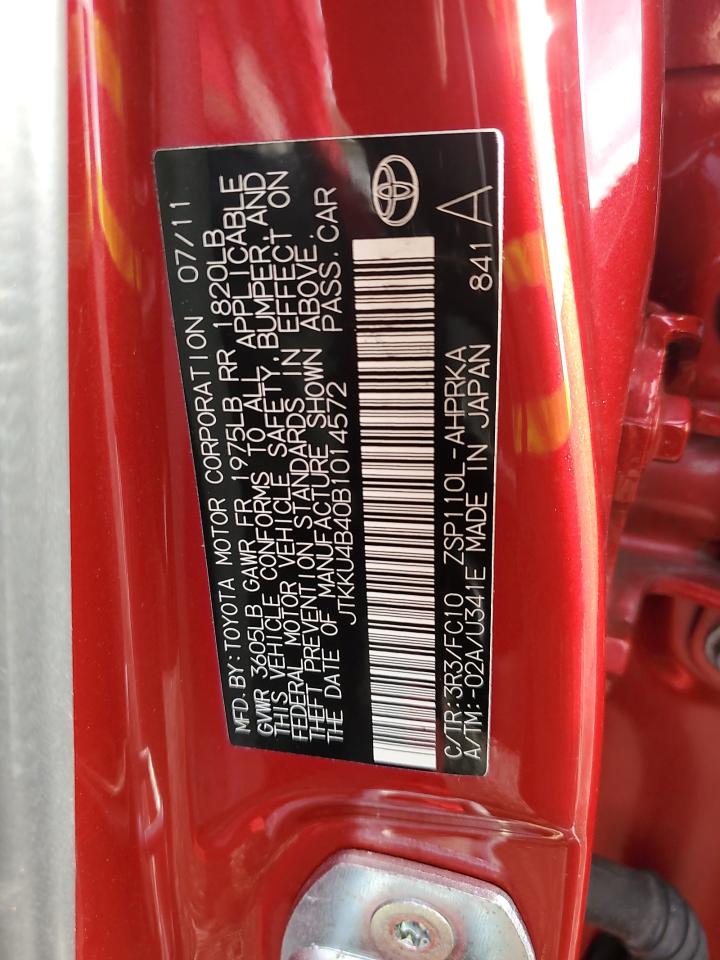 2011 Toyota Scion Xd Red vin: JTKKU4B40B1014572