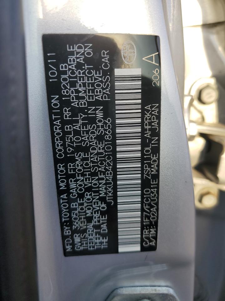 2012 Toyota Scion Xd Gray vin: JTKKU4B42C1018656