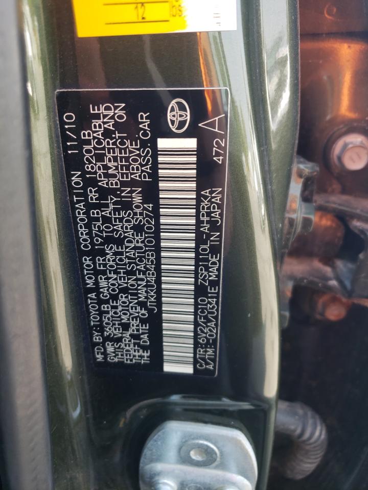 2011 Toyota Scion Xd Зеленый vin: JTKKU4B45B1010274