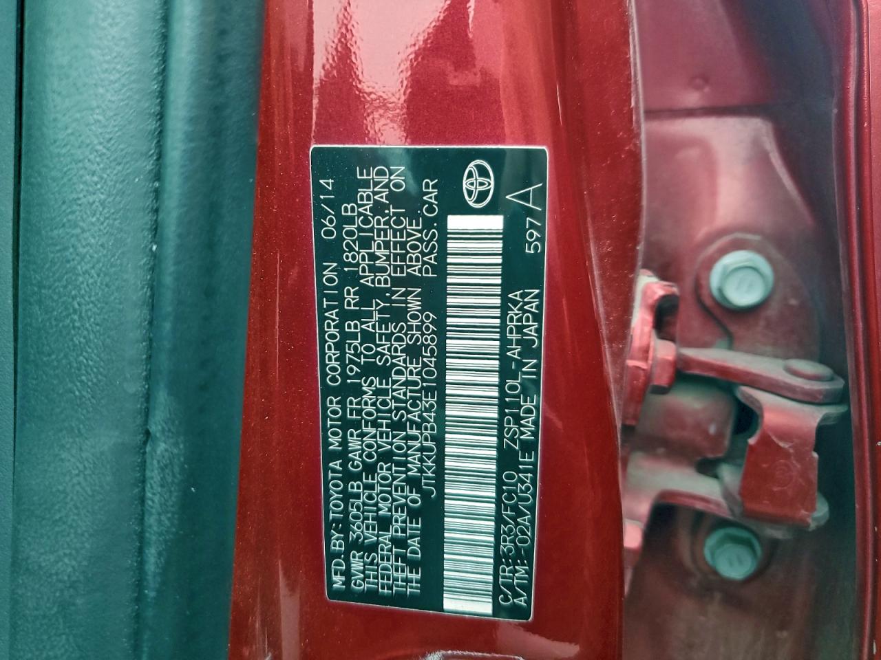 2014 Toyota Scion Xd Red vin: JTKKUPB43E1045899