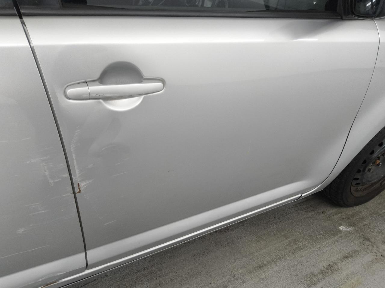 2008 Toyota Scion Xb Silver vin: JTLKE50EX81016963 Damage: Right Front Door, Dent(S) W/ Paint Dmg, 7 To 8 Inches