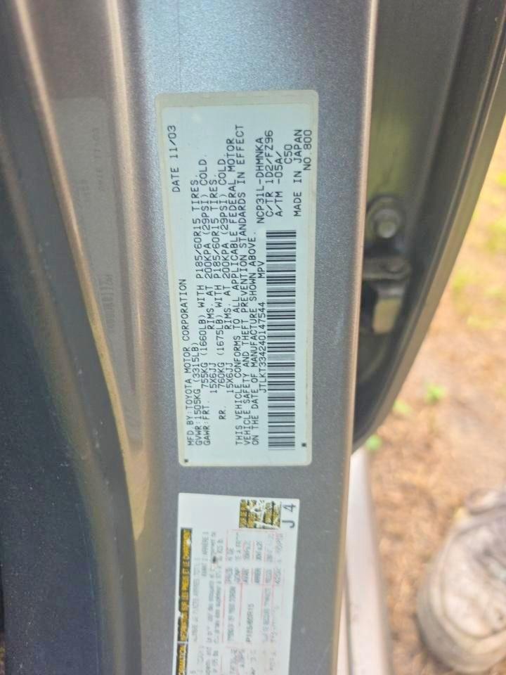 2004 Toyota Scion Xb Gray vin: JTLKT334240147544