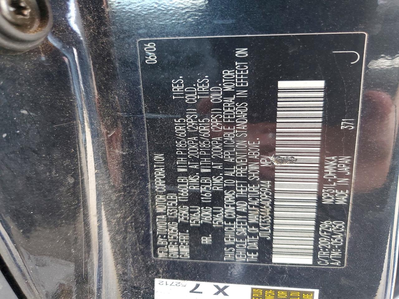 2006 Toyota Scion Xb Black vin: JTLKT334464095944