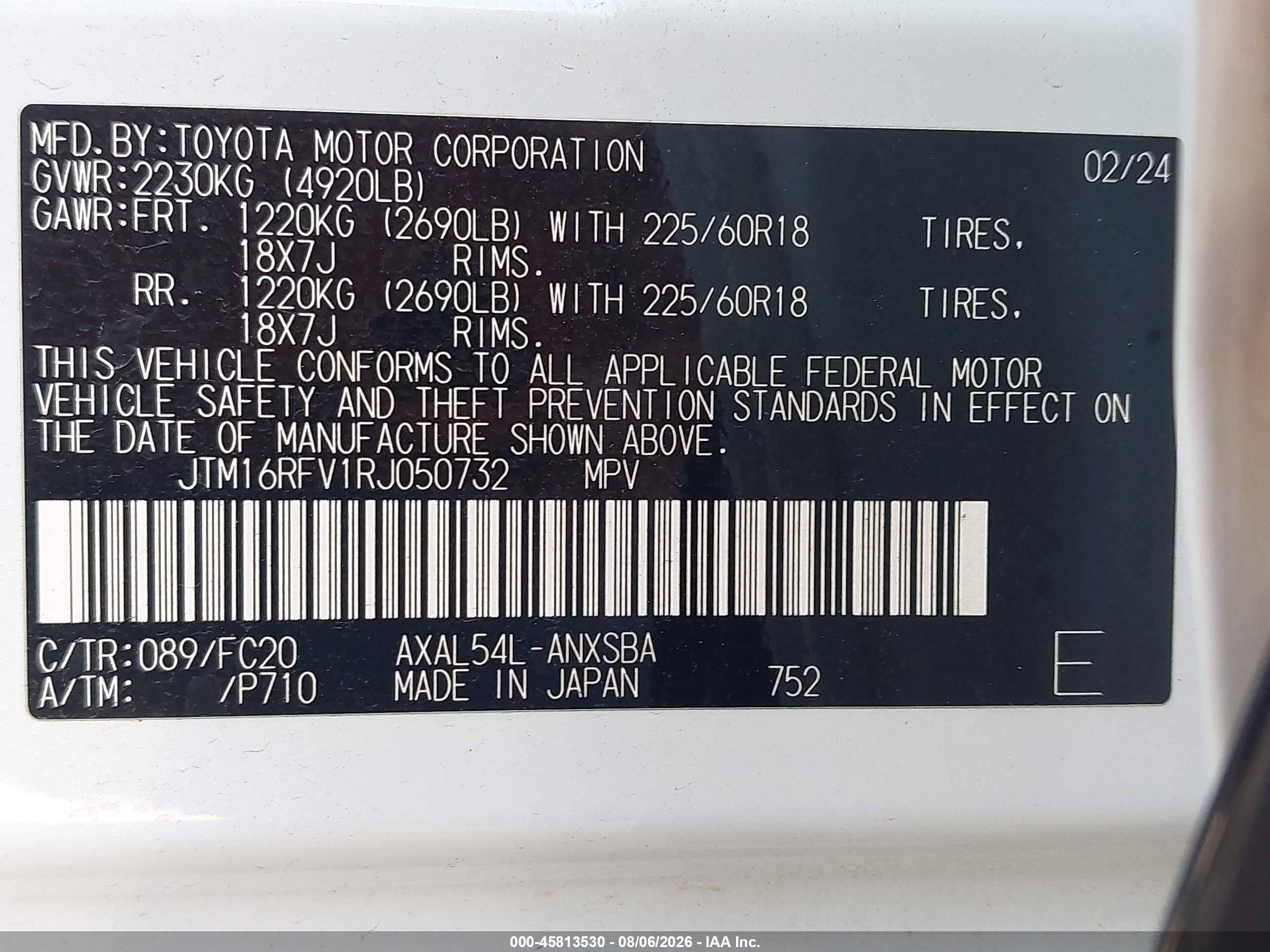 2024 Toyota Rav4 Hybrid Se White vin: JTM16RFV1RJ050732