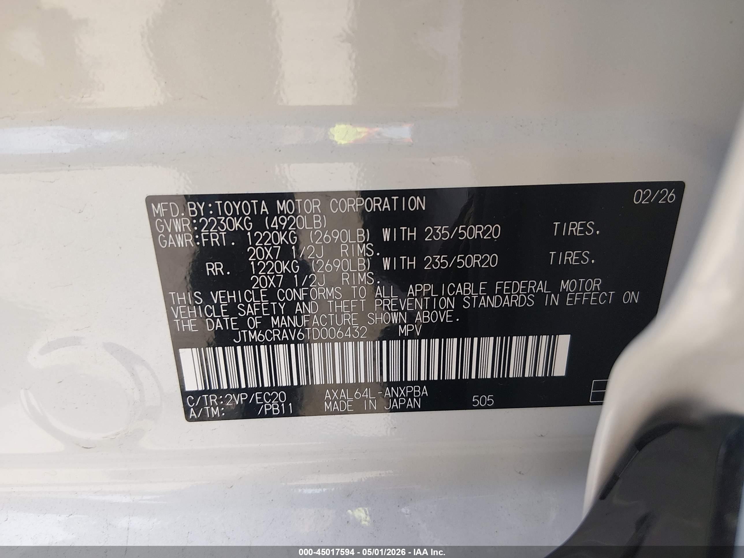 2026 Toyota Rav4 Xse White vin: JTM6CRAV6TD006432