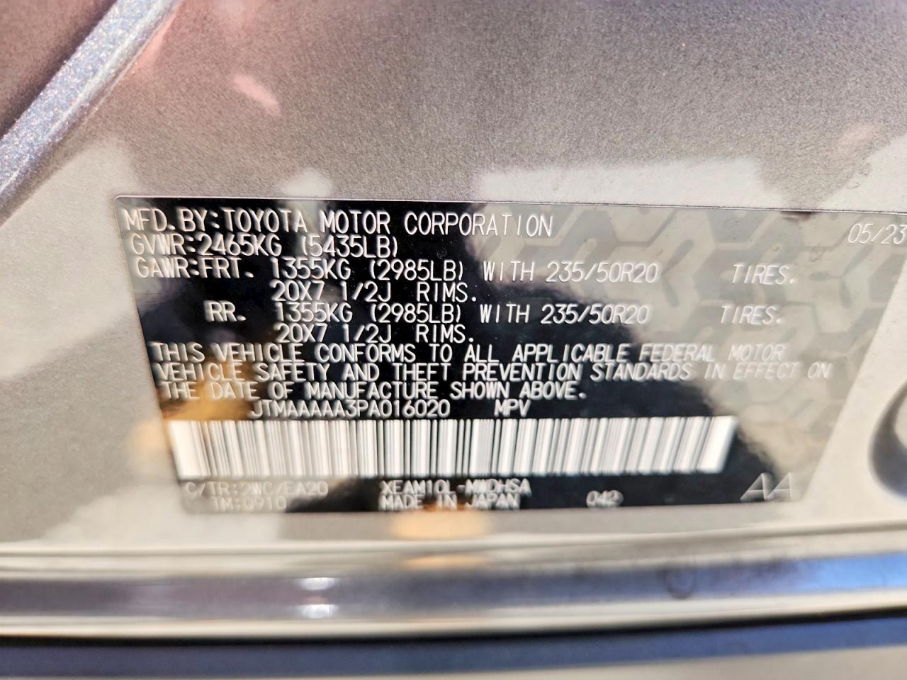 2023 Toyota Bz4x Limited Gray vin: JTMAAAAA3PA016020