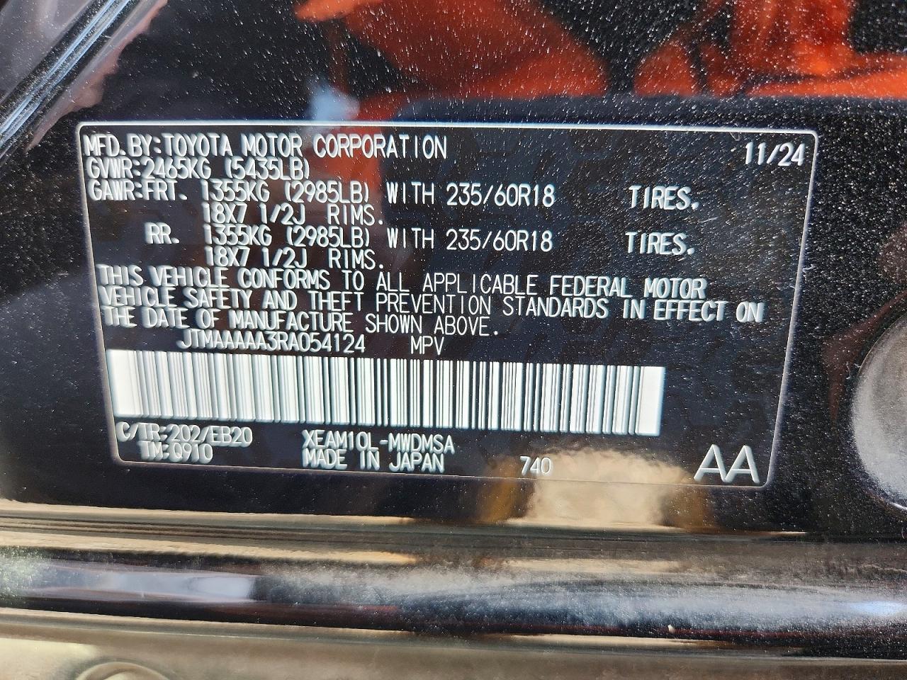 2024 Toyota Bz4x Xle Black vin: JTMAAAAA3RA054124