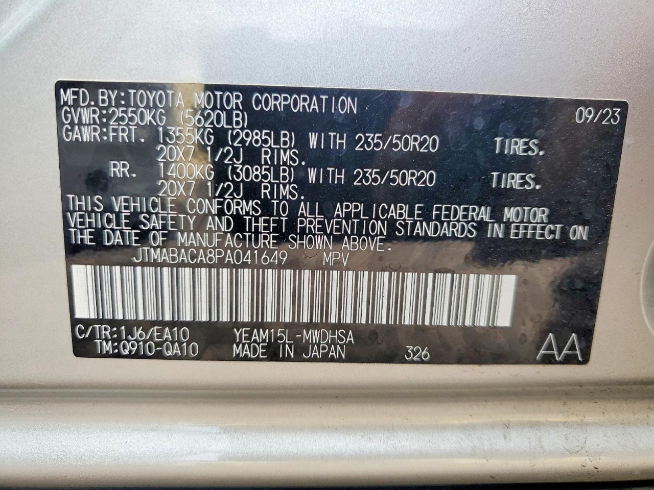 2023 Toyota Bz4x Xle Silver vin: JTMABACA8PA041649