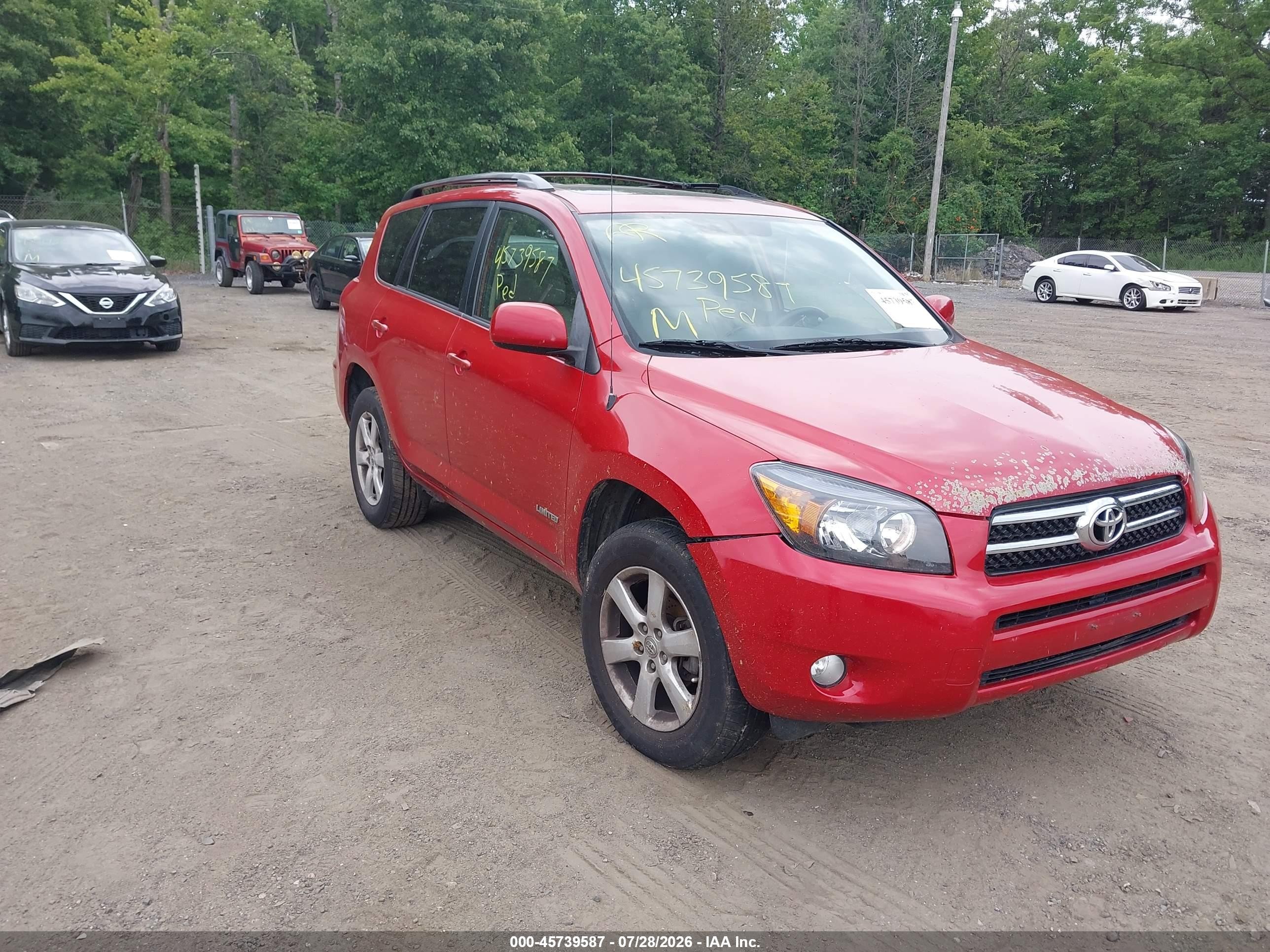 2007 Toyota Rav4 Limited Red vin: JTMBD31V075070698