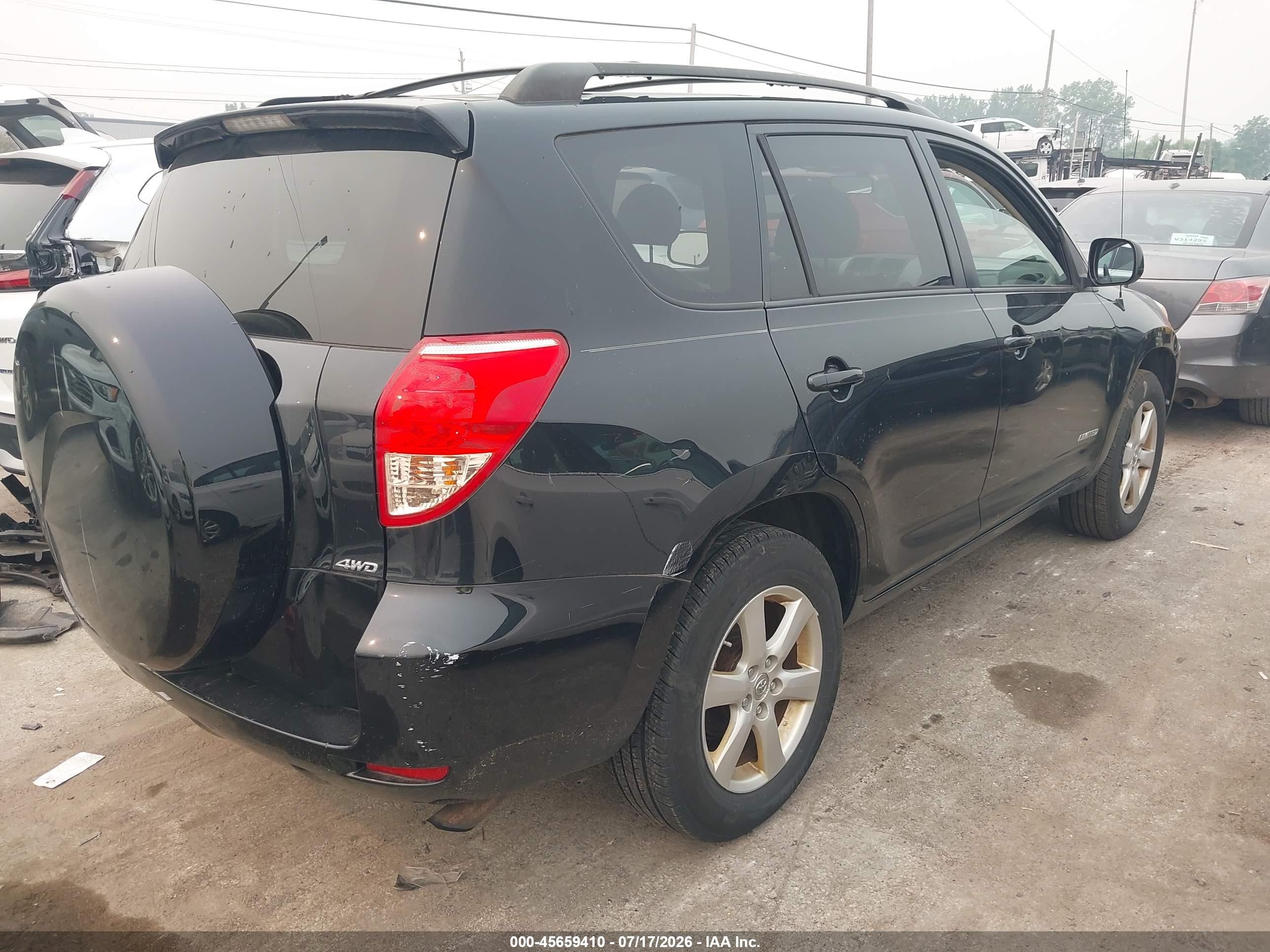 2008 Toyota Rav4 Limited Black vin: JTMBD31V585175528