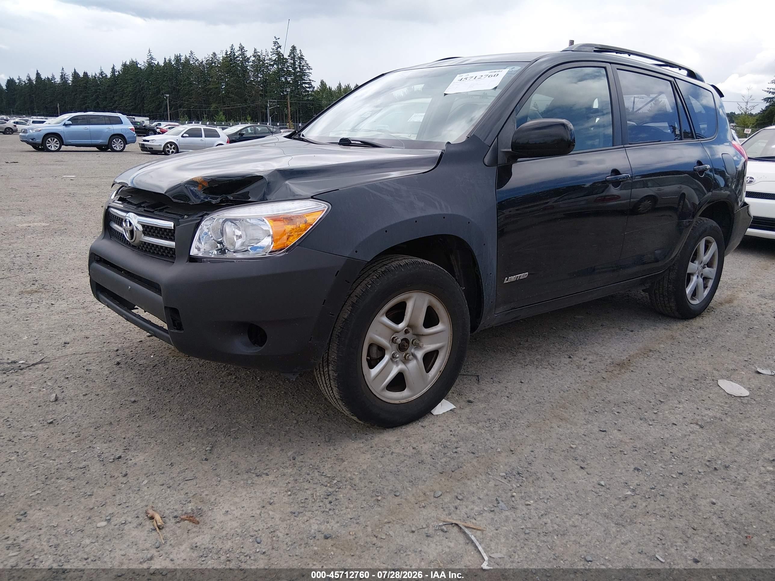 2007 Toyota Rav4 Limited Black vin: JTMBD31V676041684