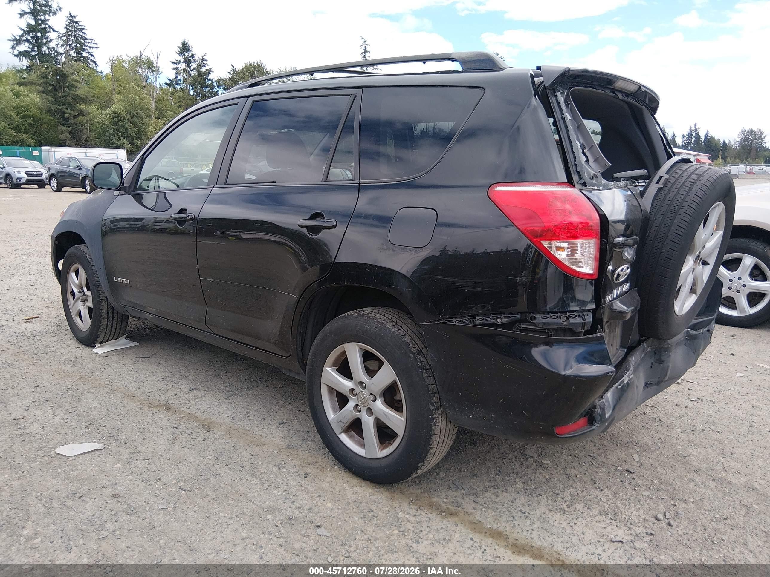 2007 Toyota Rav4 Limited Black vin: JTMBD31V676041684
