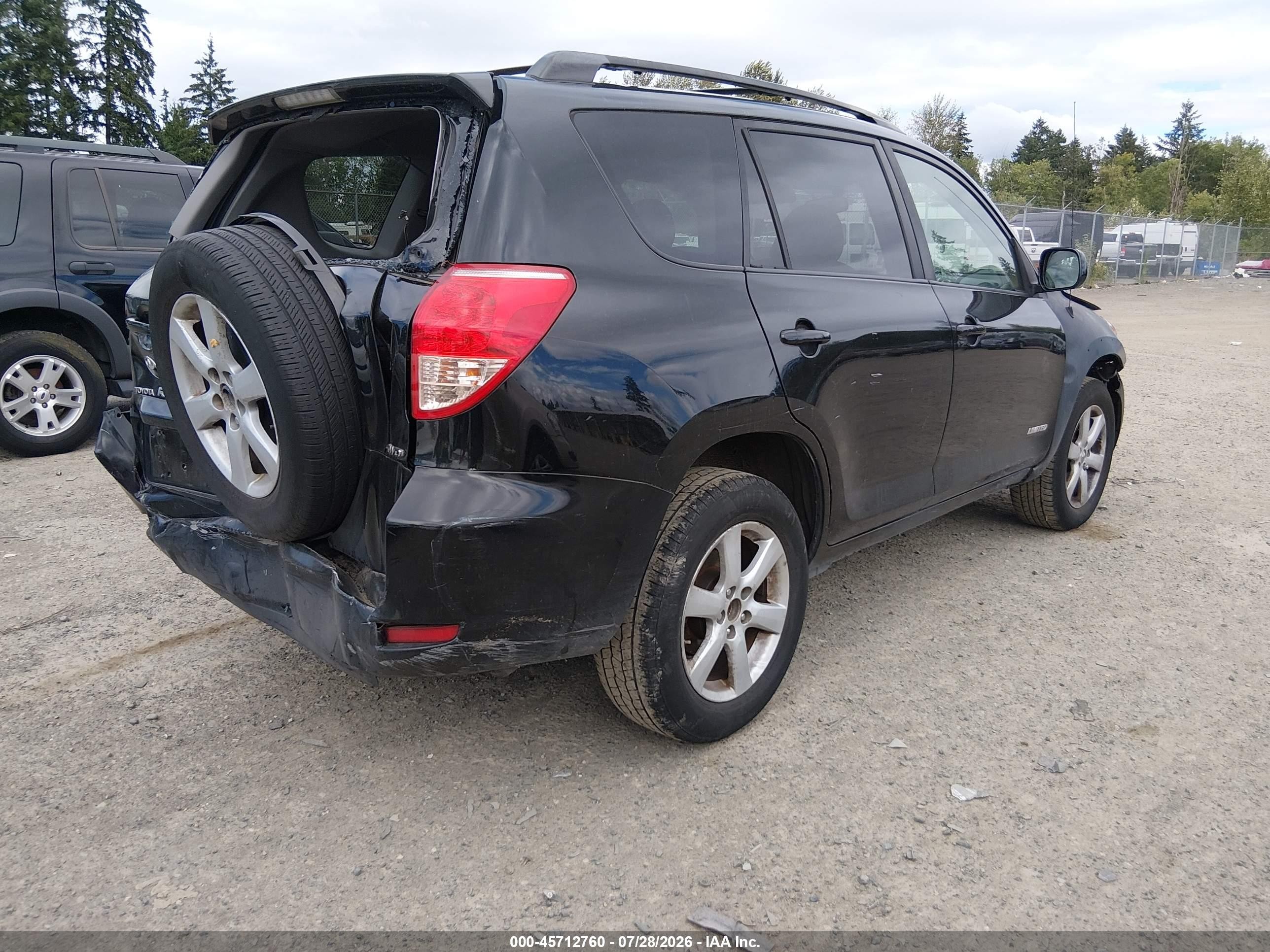 2007 Toyota Rav4 Limited Black vin: JTMBD31V676041684
