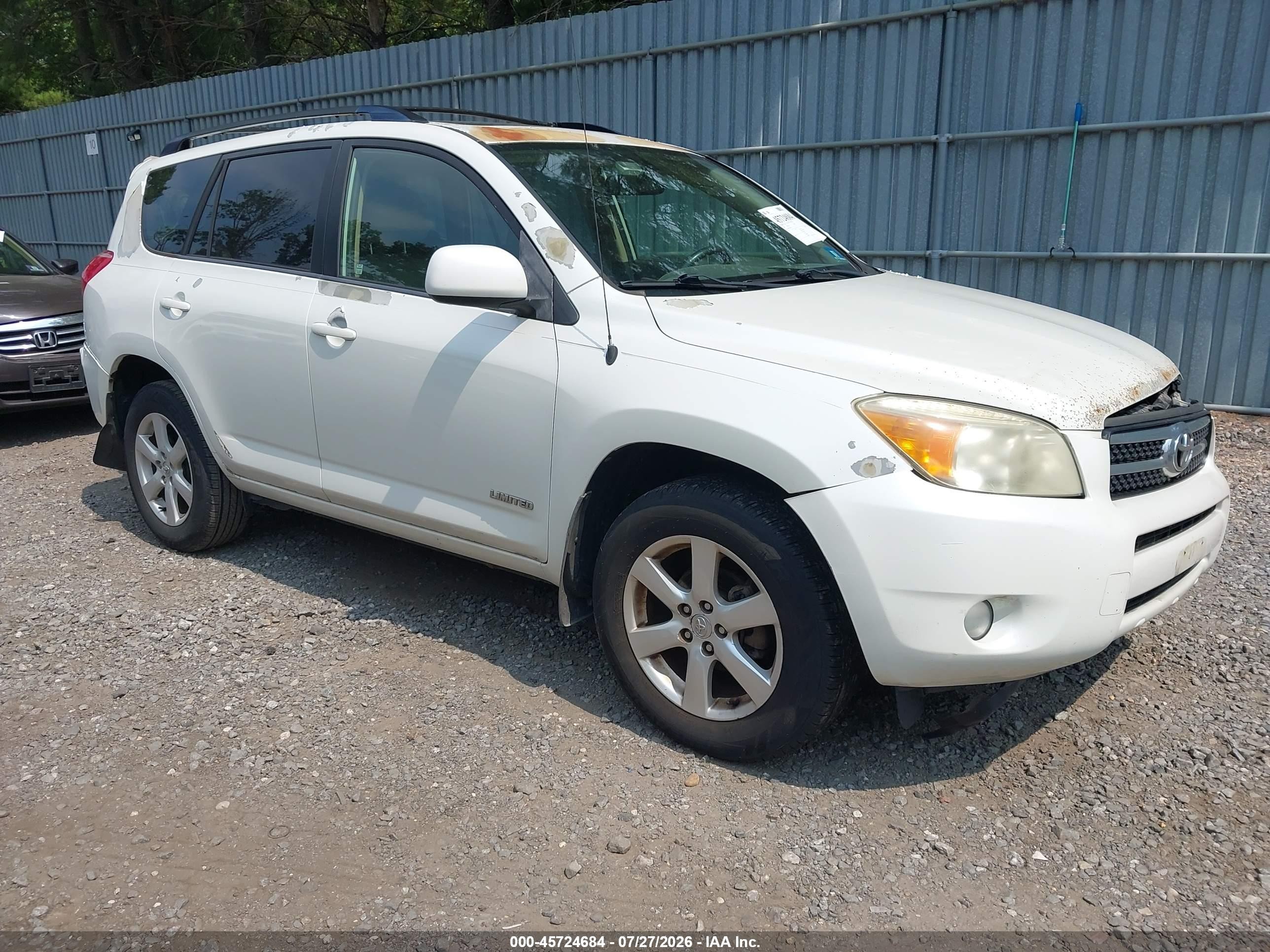 2008 Toyota Rav4 Limited White vin: JTMBD31V685174114
