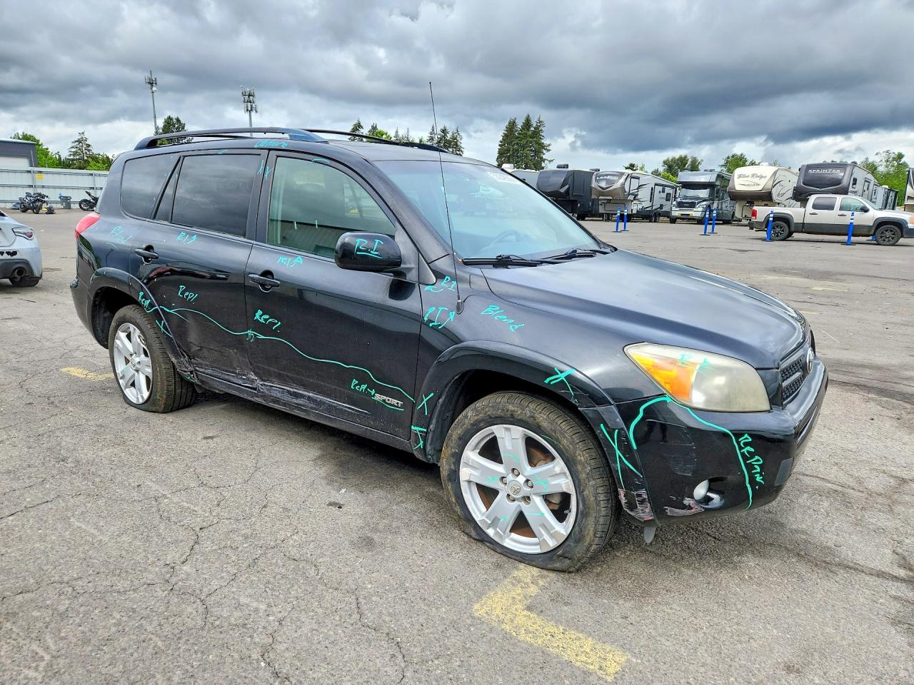 2007 Toyota Rav4 Sport Black vin: JTMBD32V276037534