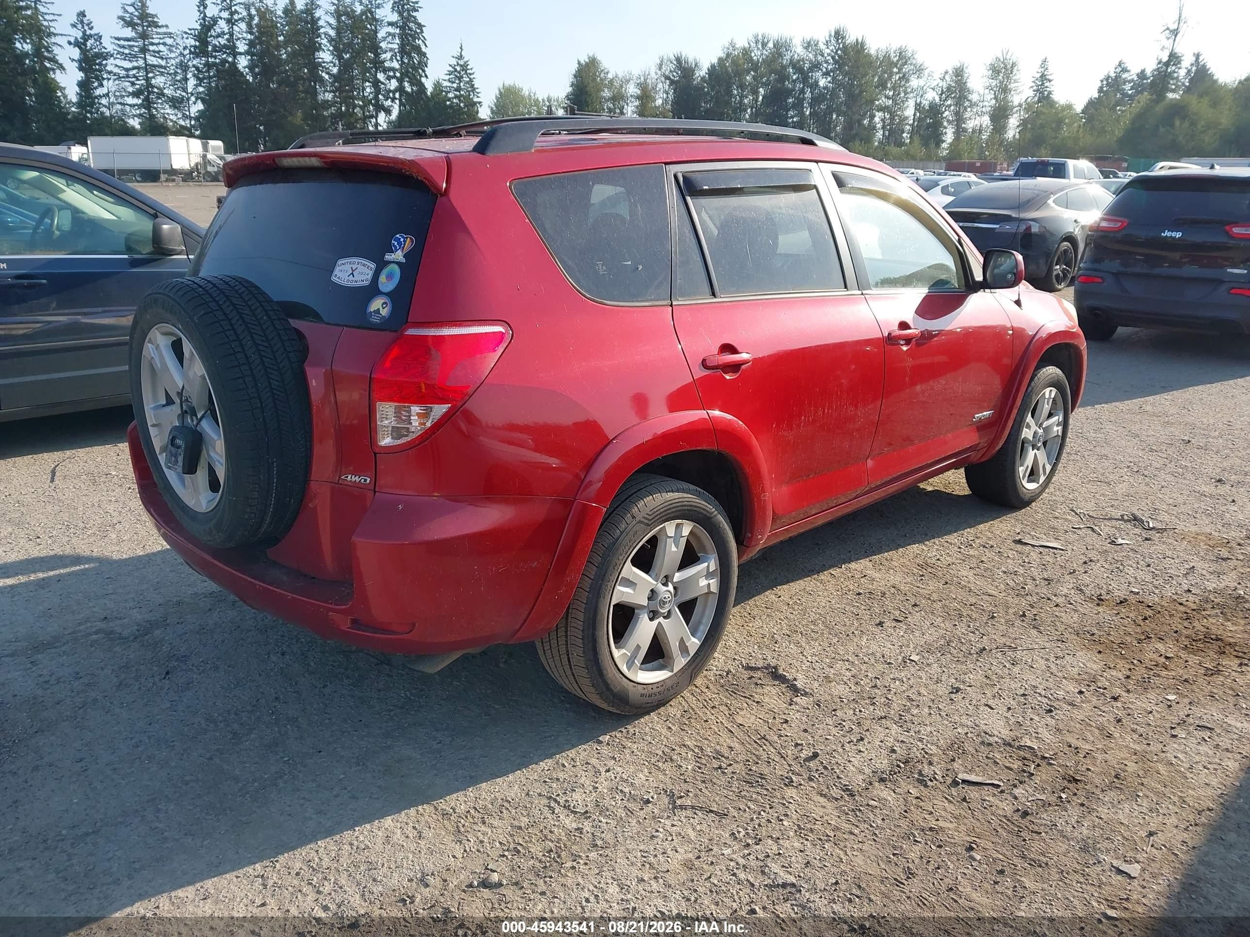 2007 Toyota Rav4 Sport Red vin: JTMBD32V476050558