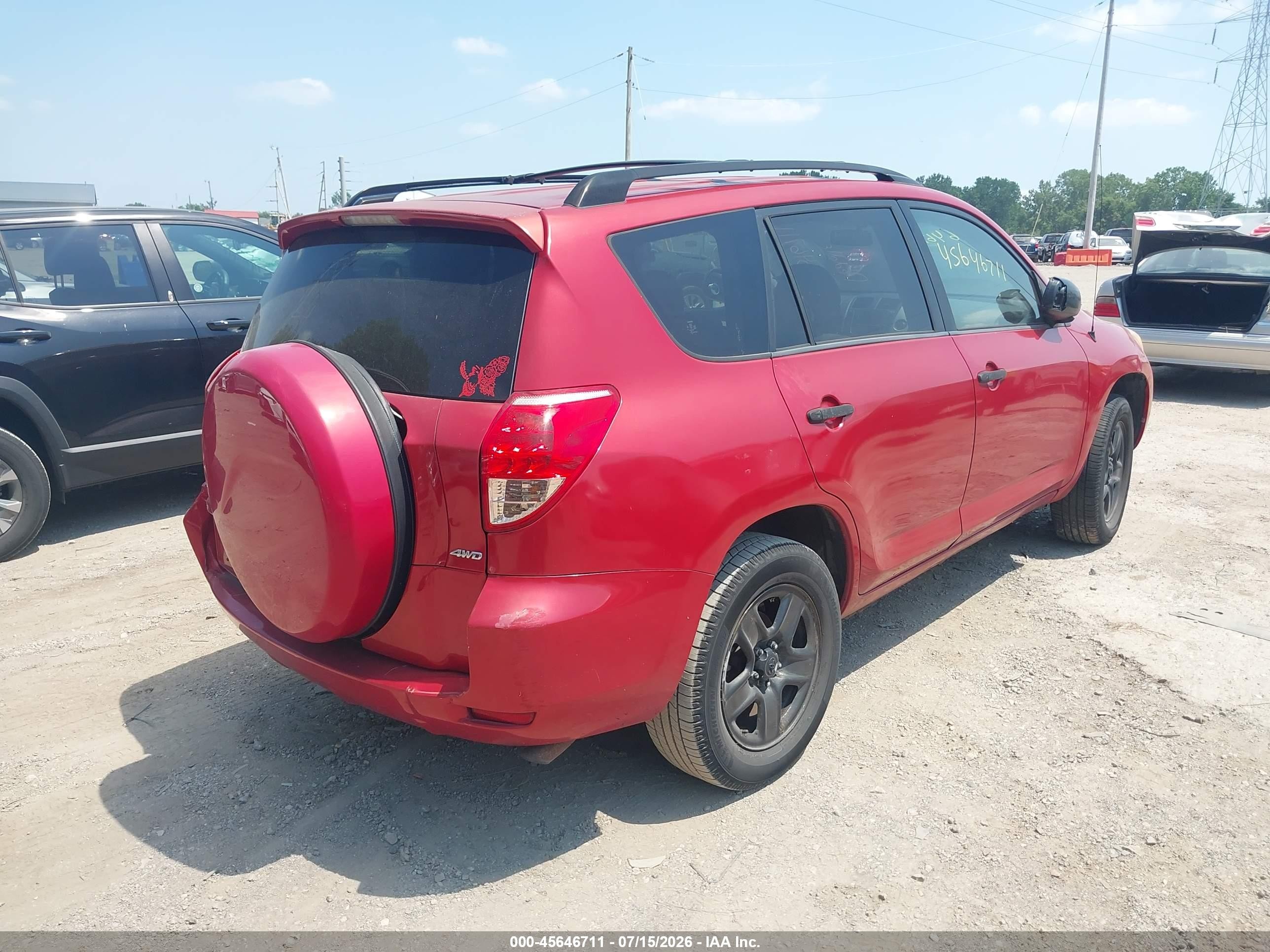 2008 Toyota Rav4   Red vin: JTMBD33V786074093