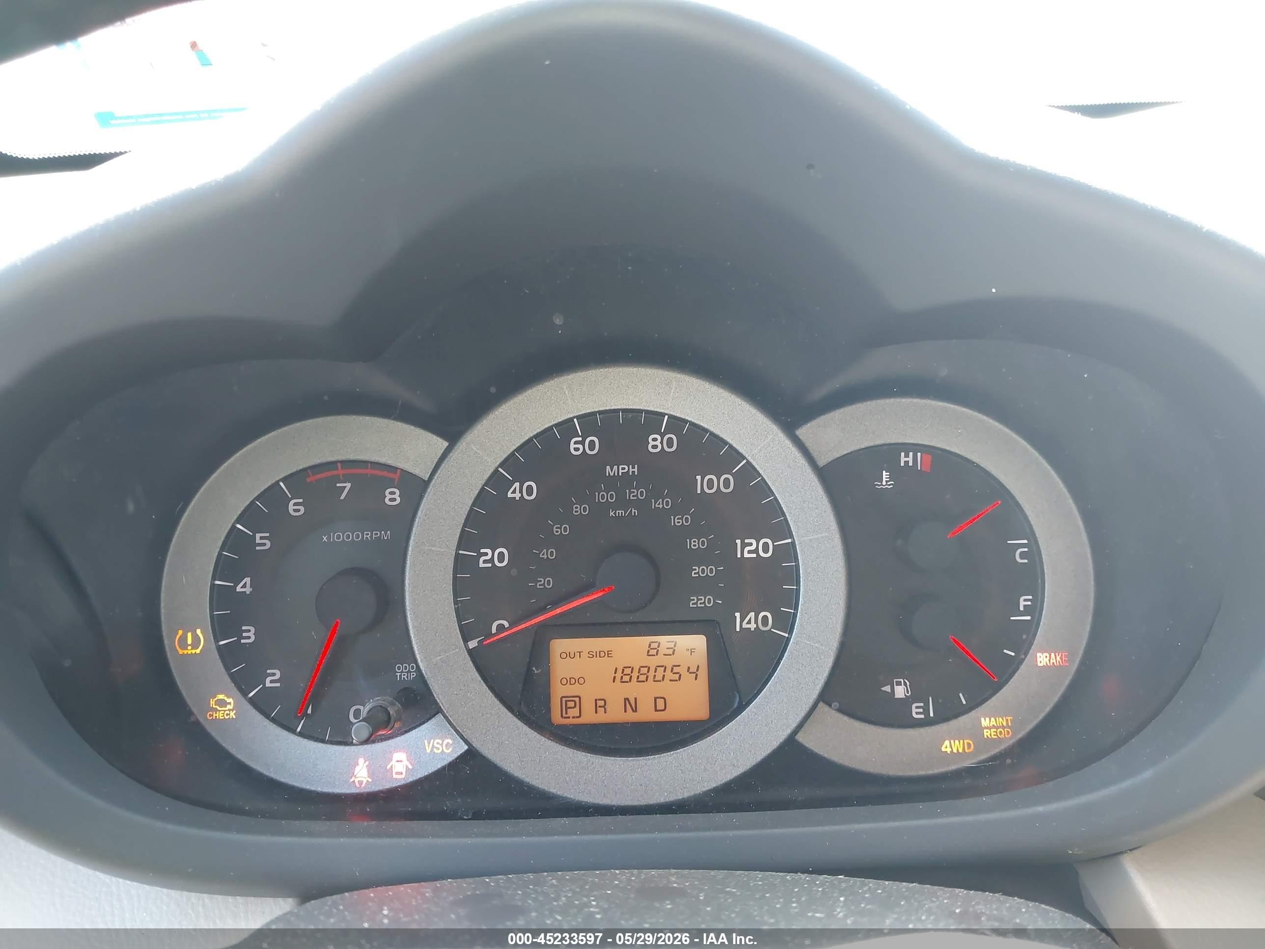 2008 Toyota Rav4   Red vin: JTMBD33V885174466