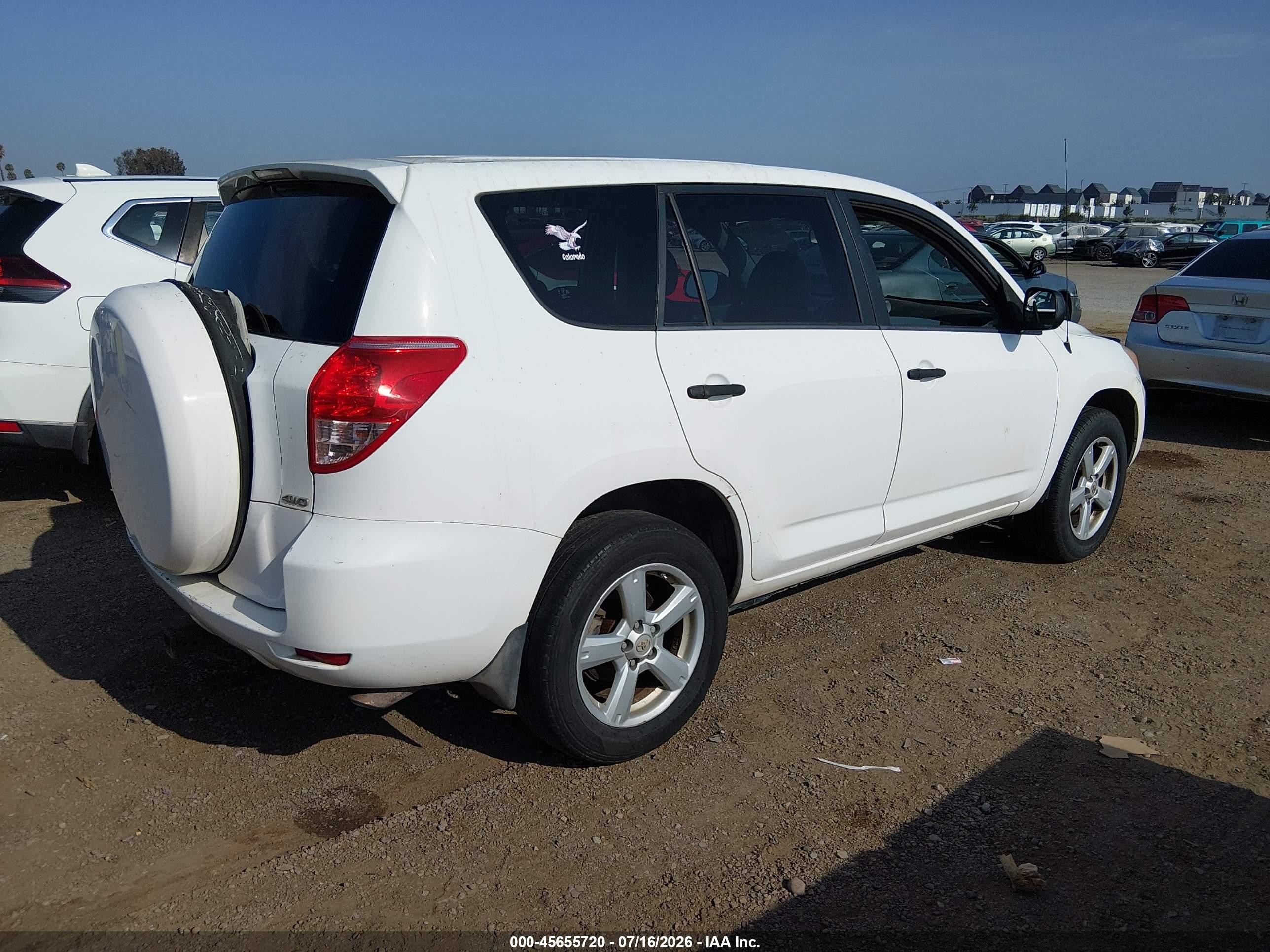 2008 Toyota Rav4   White vin: JTMBD33V986076654