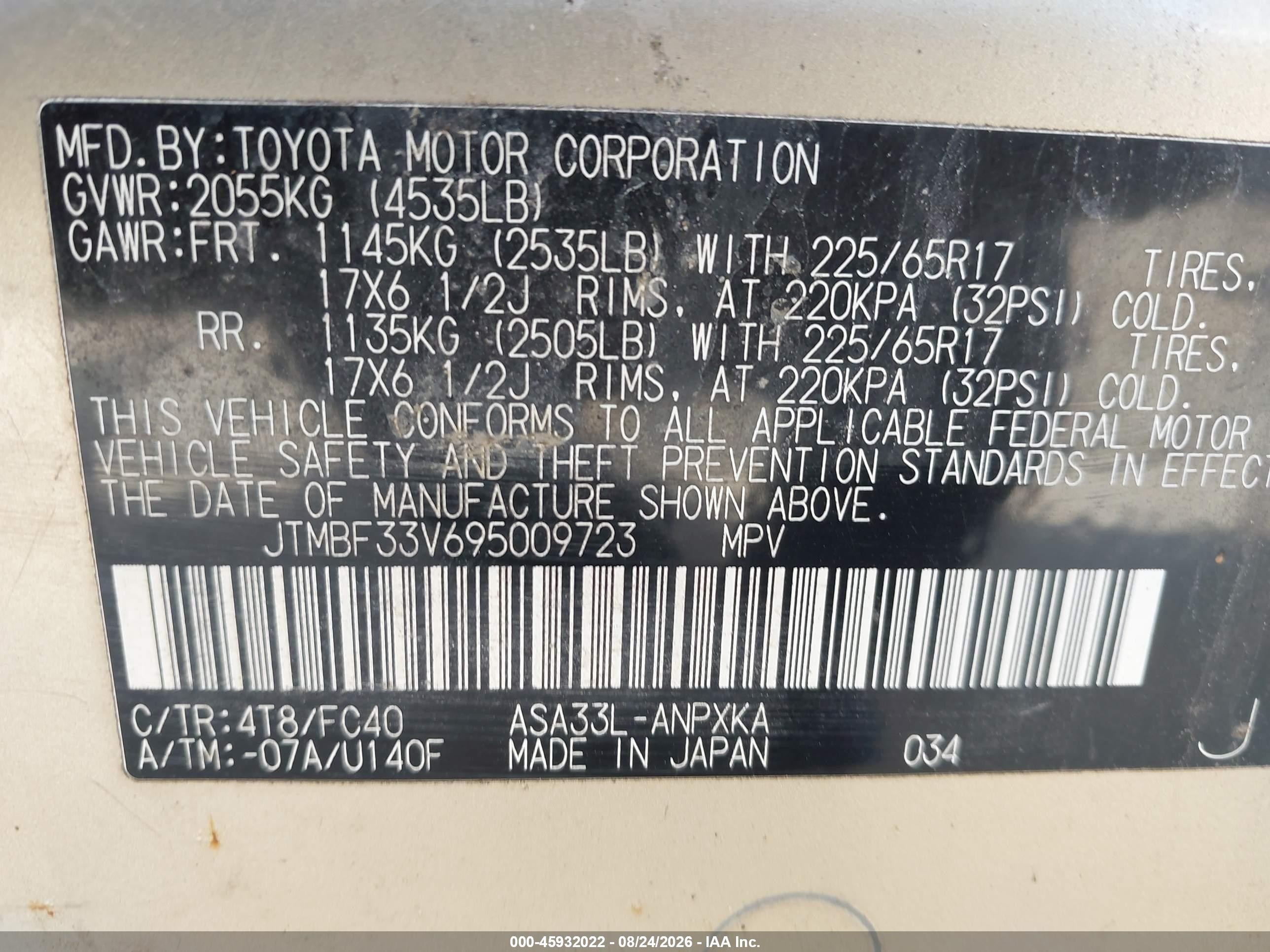 2009 Toyota Rav4   Gold vin: JTMBF33V695009723