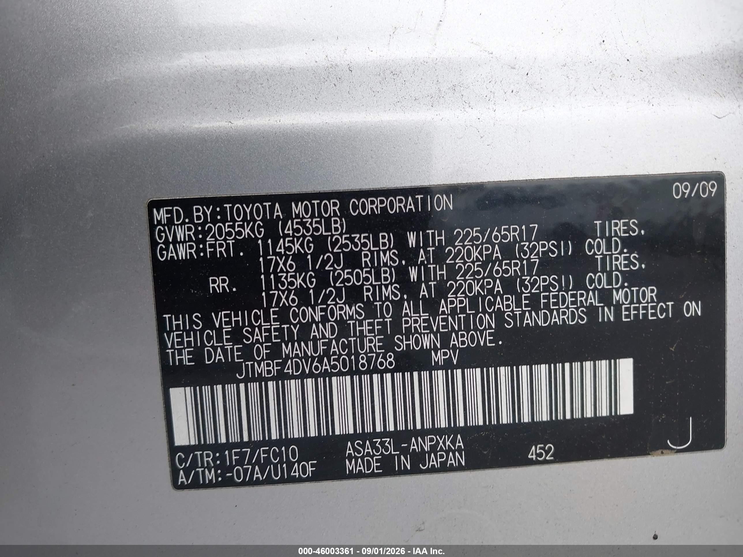 2010 Toyota Rav4   Silver vin: JTMBF4DV6A5018768