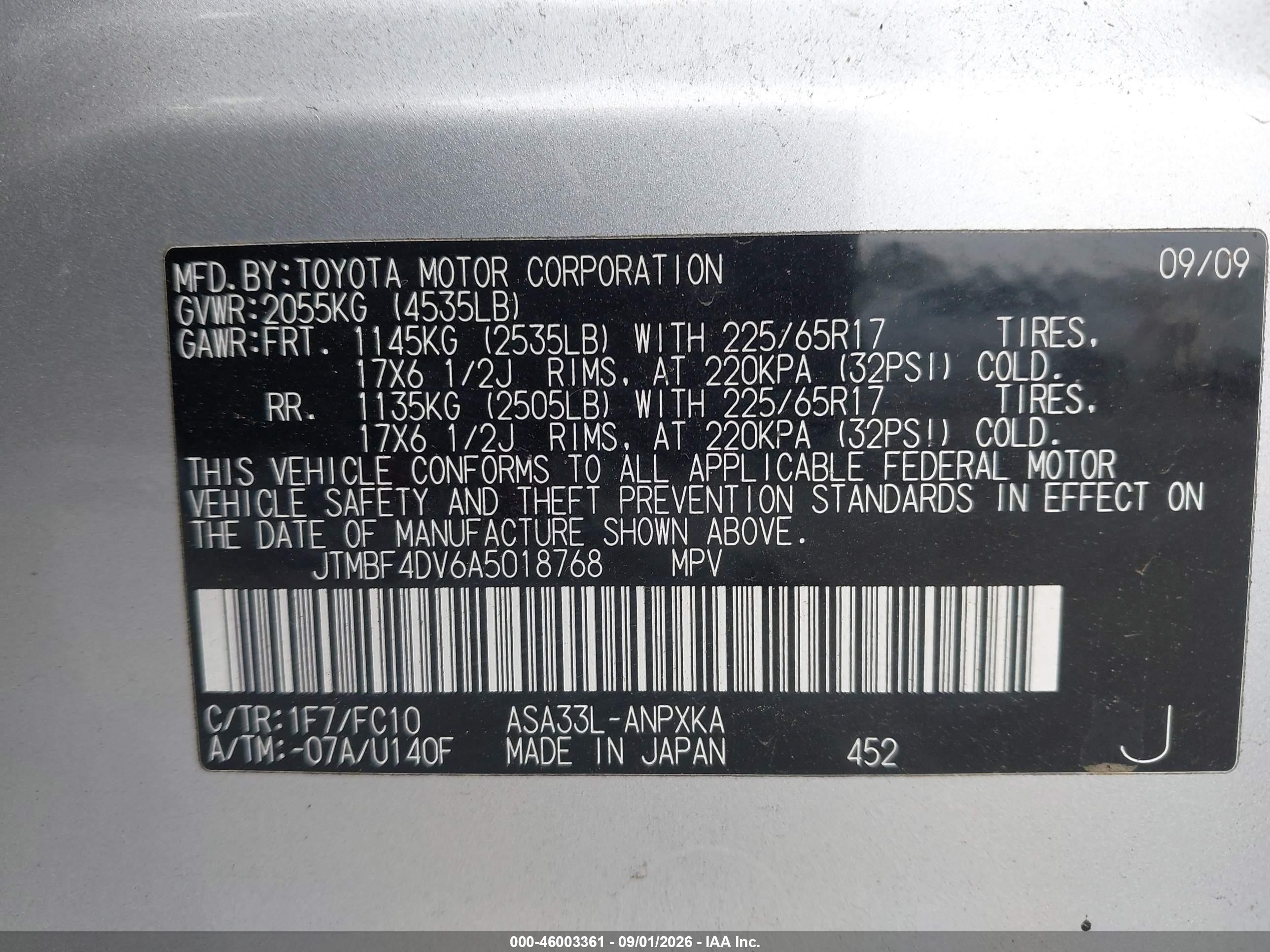 2010 Toyota Rav4   Silver vin: JTMBF4DV6A5018768