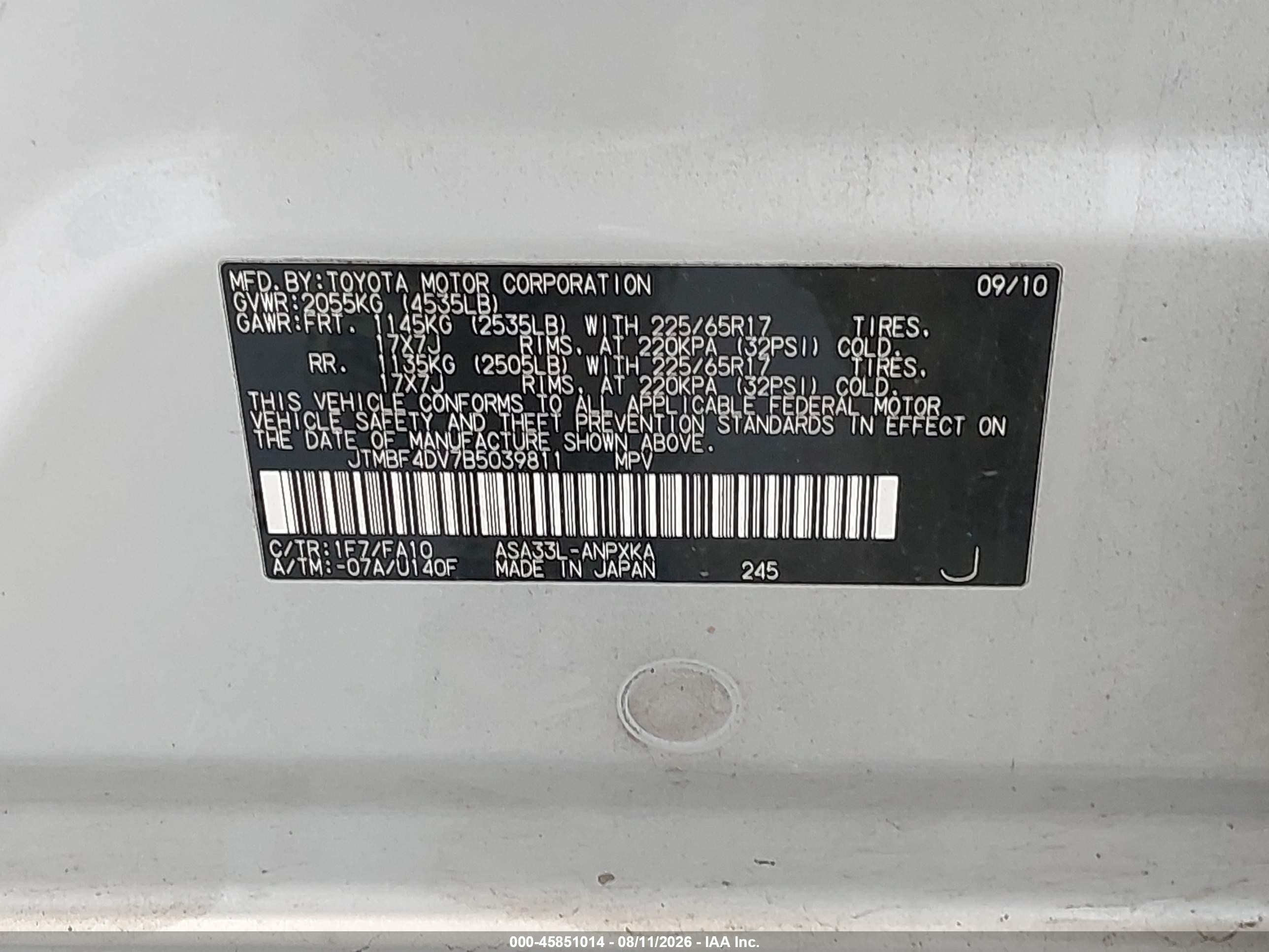 2011 Toyota Rav4   Silver vin: JTMBF4DV7B5039811