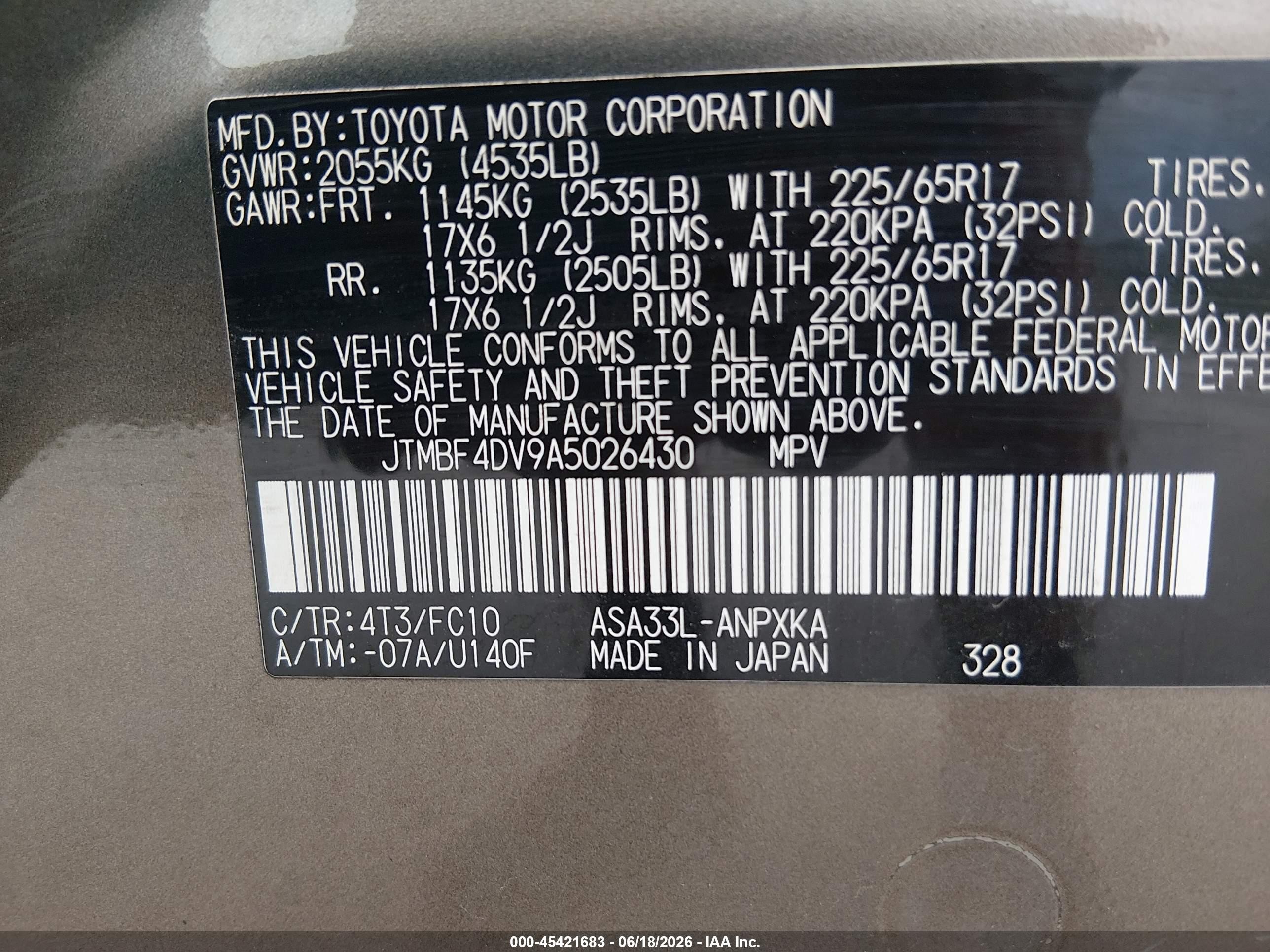 2010 Toyota Rav4   Beige vin: JTMBF4DV9A5026430