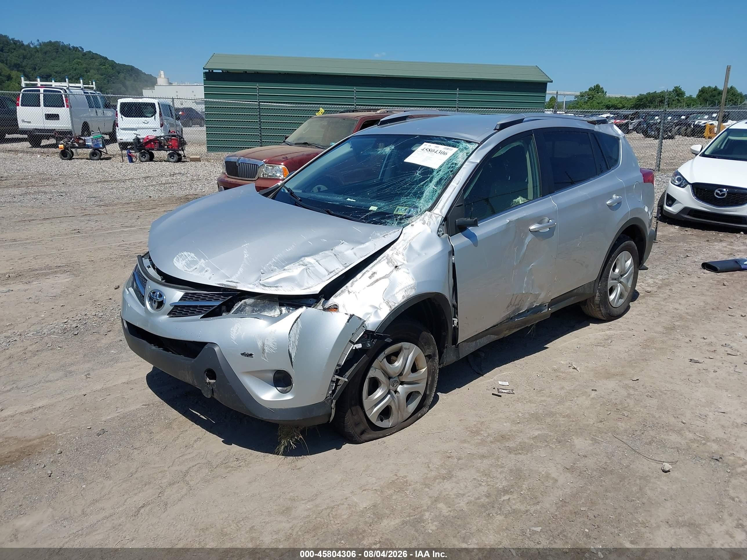 2014 Toyota Rav4 Le Silver vin: JTMBFREV1ED077931