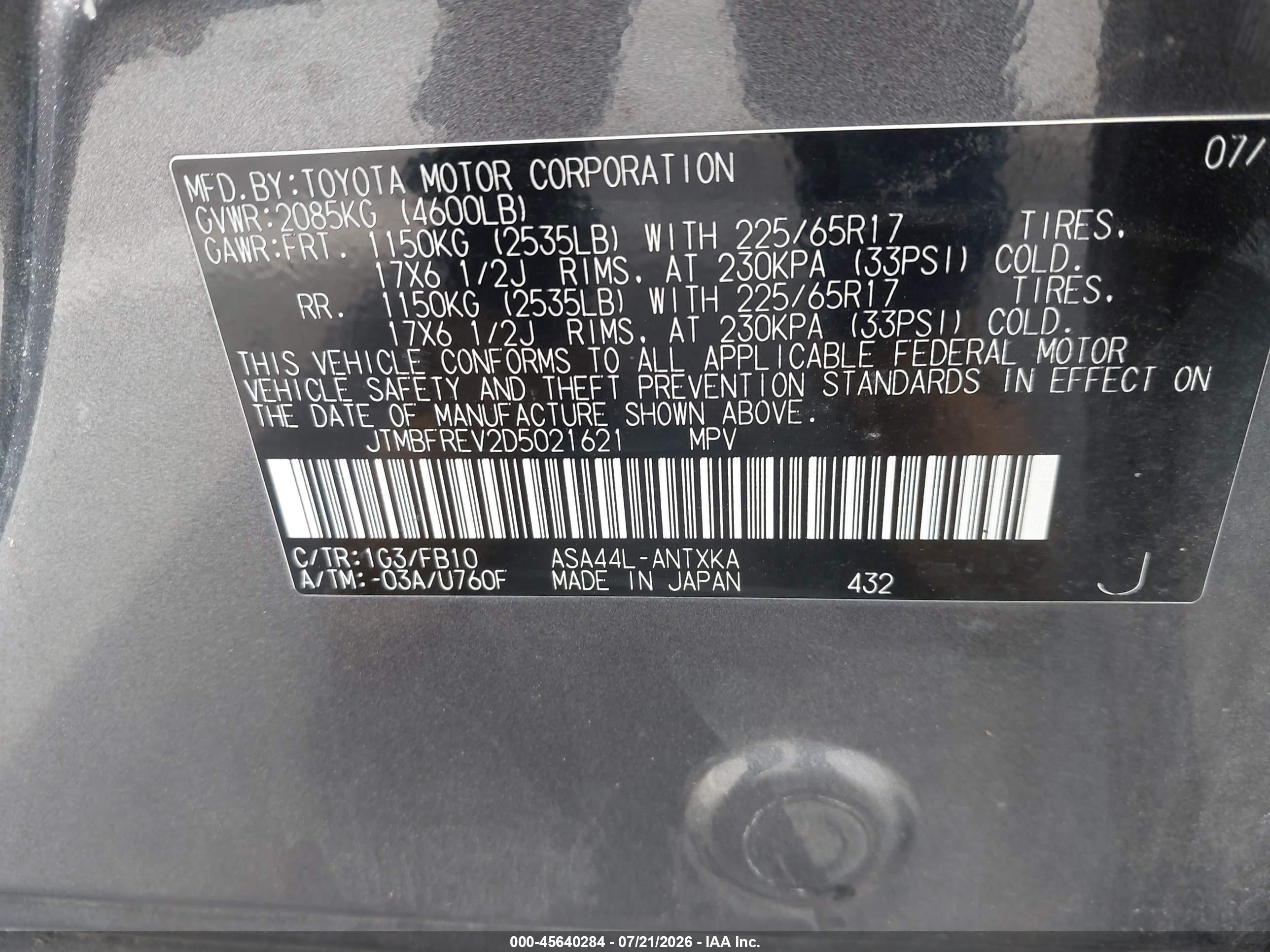 2013 Toyota Rav4 Le Gray vin: JTMBFREV2D5021621
