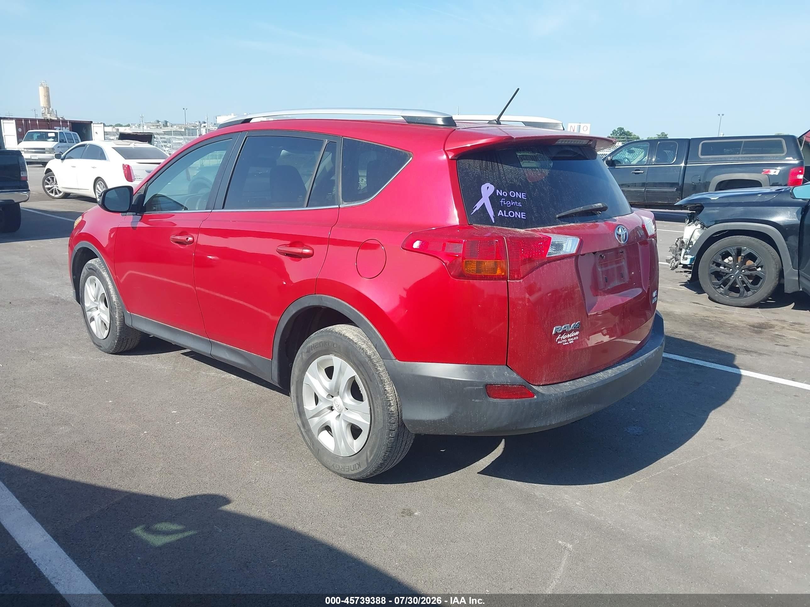 2014 Toyota Rav4 Le Red vin: JTMBFREV2ED057574
