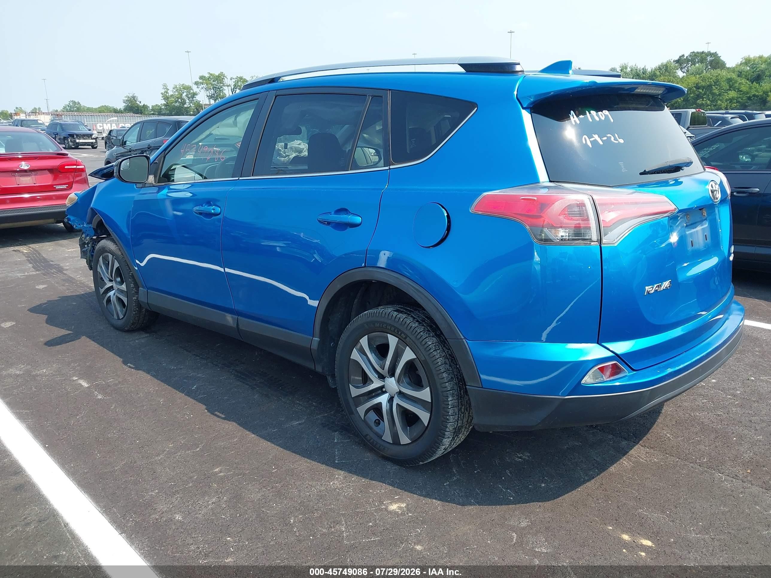 2017 Toyota Rav4 Le Blue vin: JTMBFREV4HJ131809